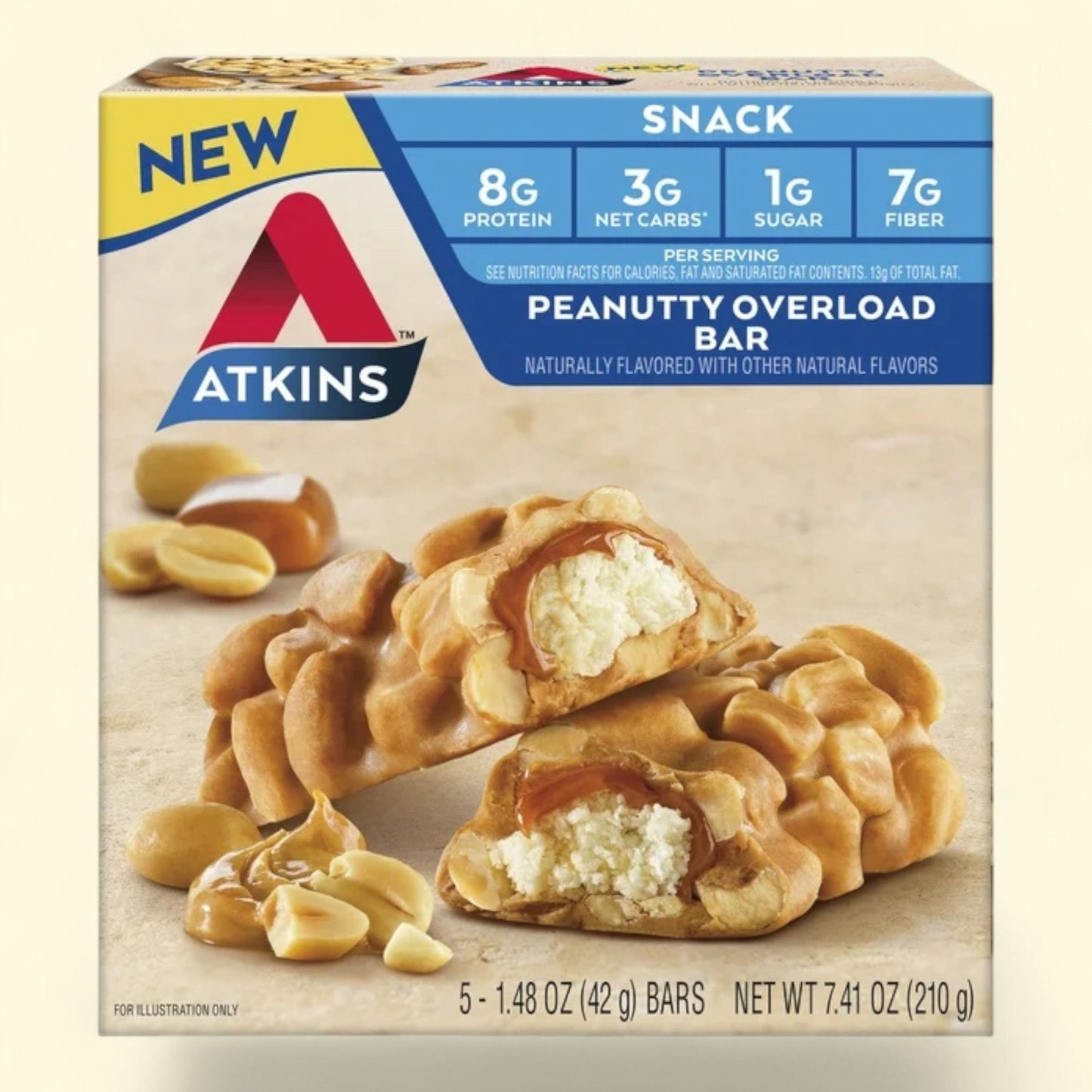 Atkins Peanutty Overload Snack Bar, 5 Count