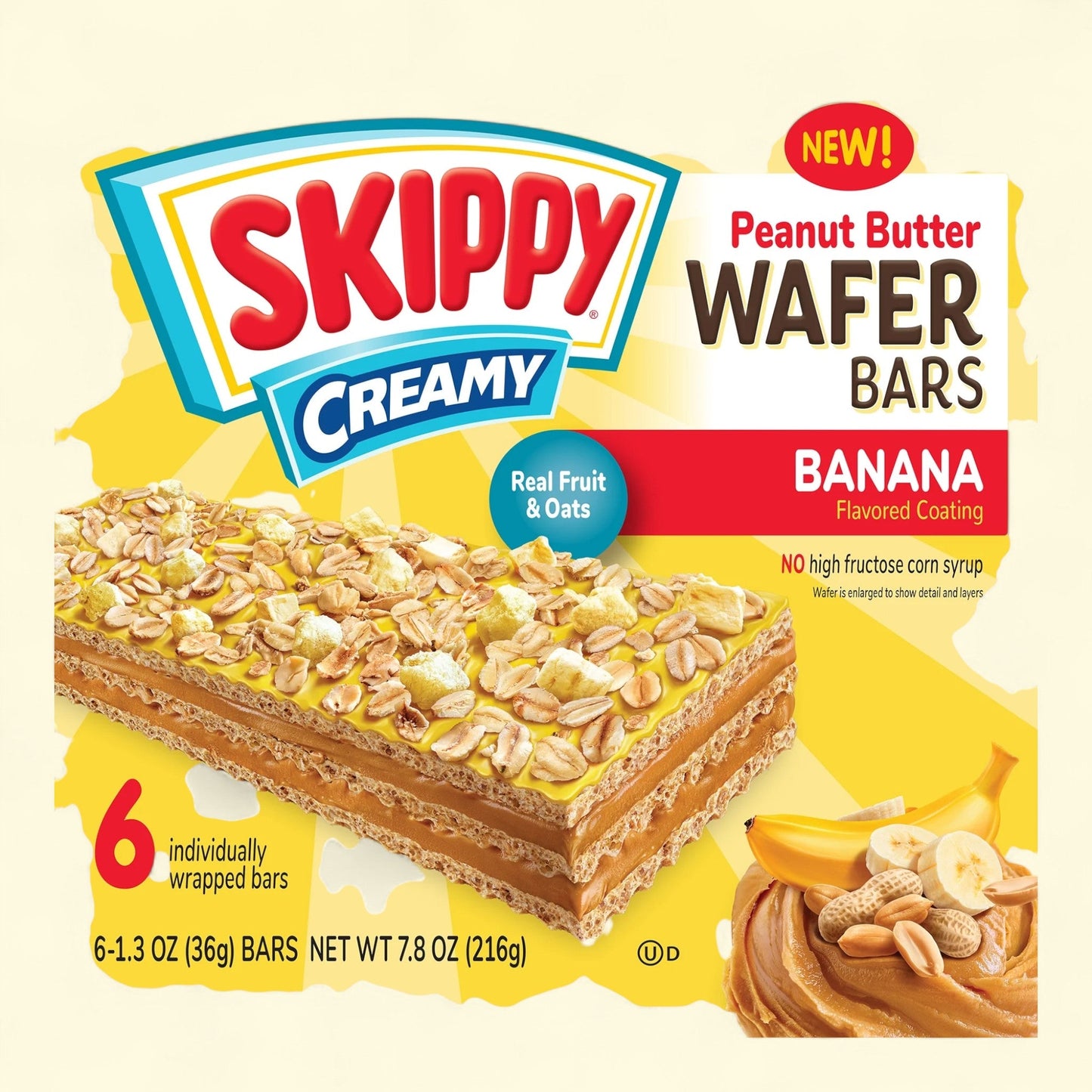 SKIPPY Peanut Butter Wafer Bars, 1.3 Oz (36g)