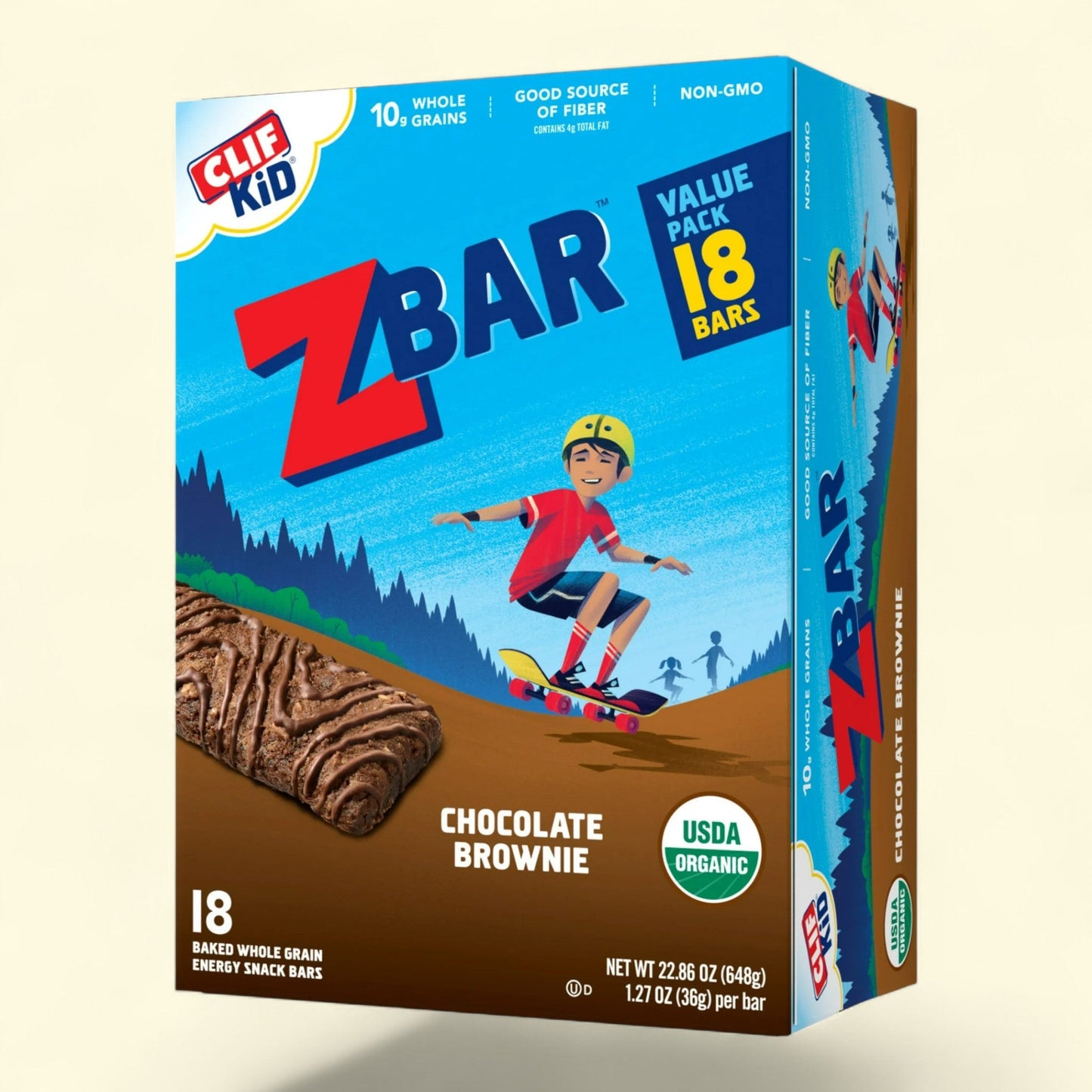 Clif Zbar Chocolate Brownie Soft Baked Snack Bars, 18ct