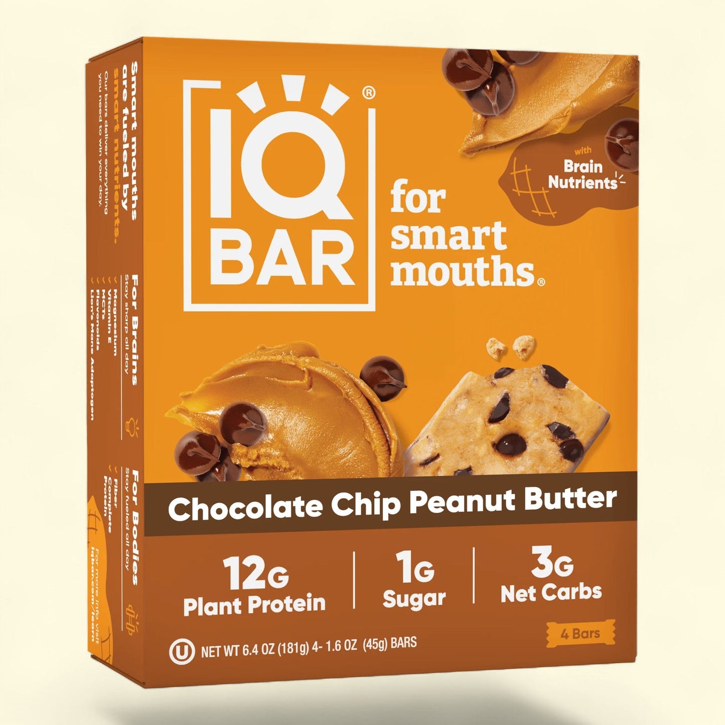 IQBAR Chocolate Chip Peanut Butter Protein Bars, 4 Count