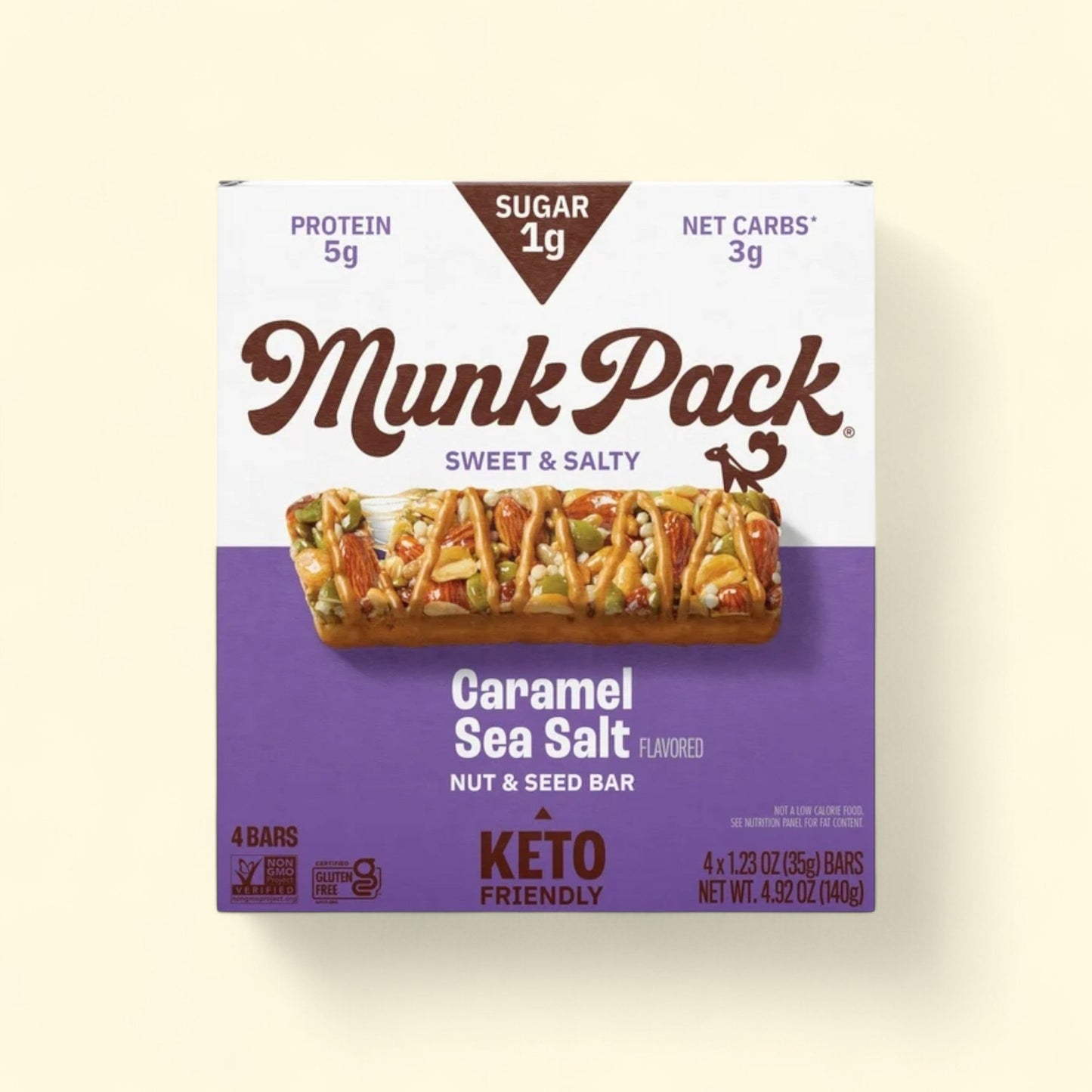 MUNK PACK Nut & Seed Bars, Caramel Sea Salt - 4 Count, 1.23oz — authentic US product shipped worldwide by Treatspree