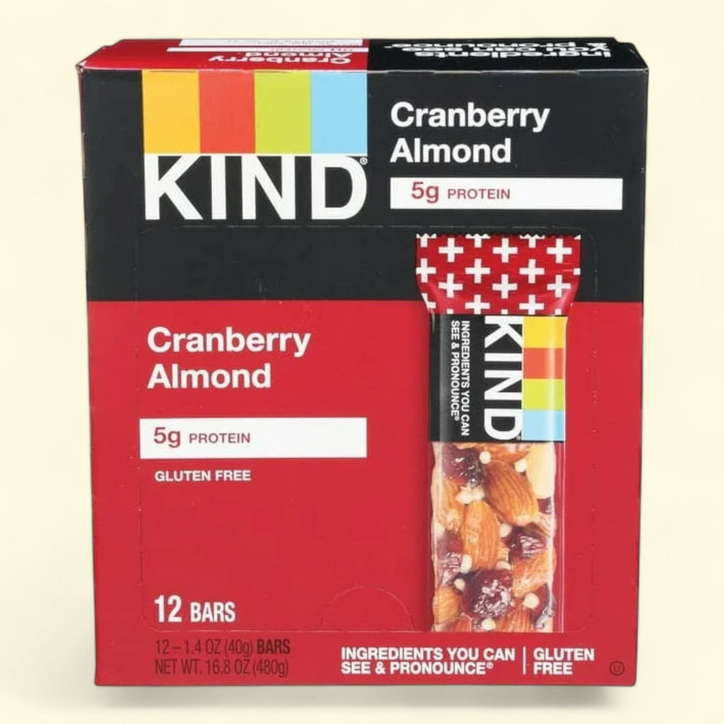 KIND Bars, Cranberry Almond + Antioxidants, 1.4oz, 12 Count