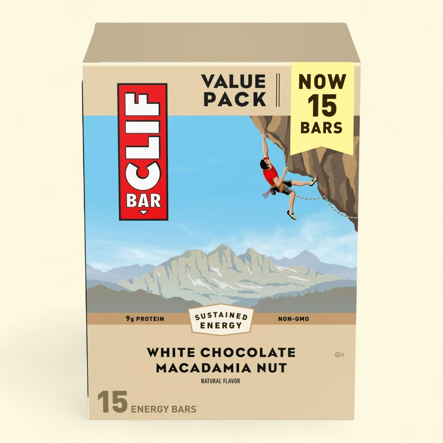 CLIF BAR Energy Bars, White Chocolate Macadamia Nut Flavor, 15ct