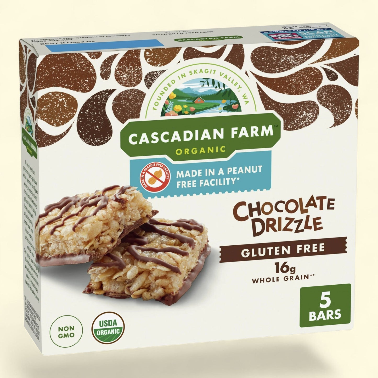 Cascadian Farm Chocolate Drizzle Granola Bars, 5 ct