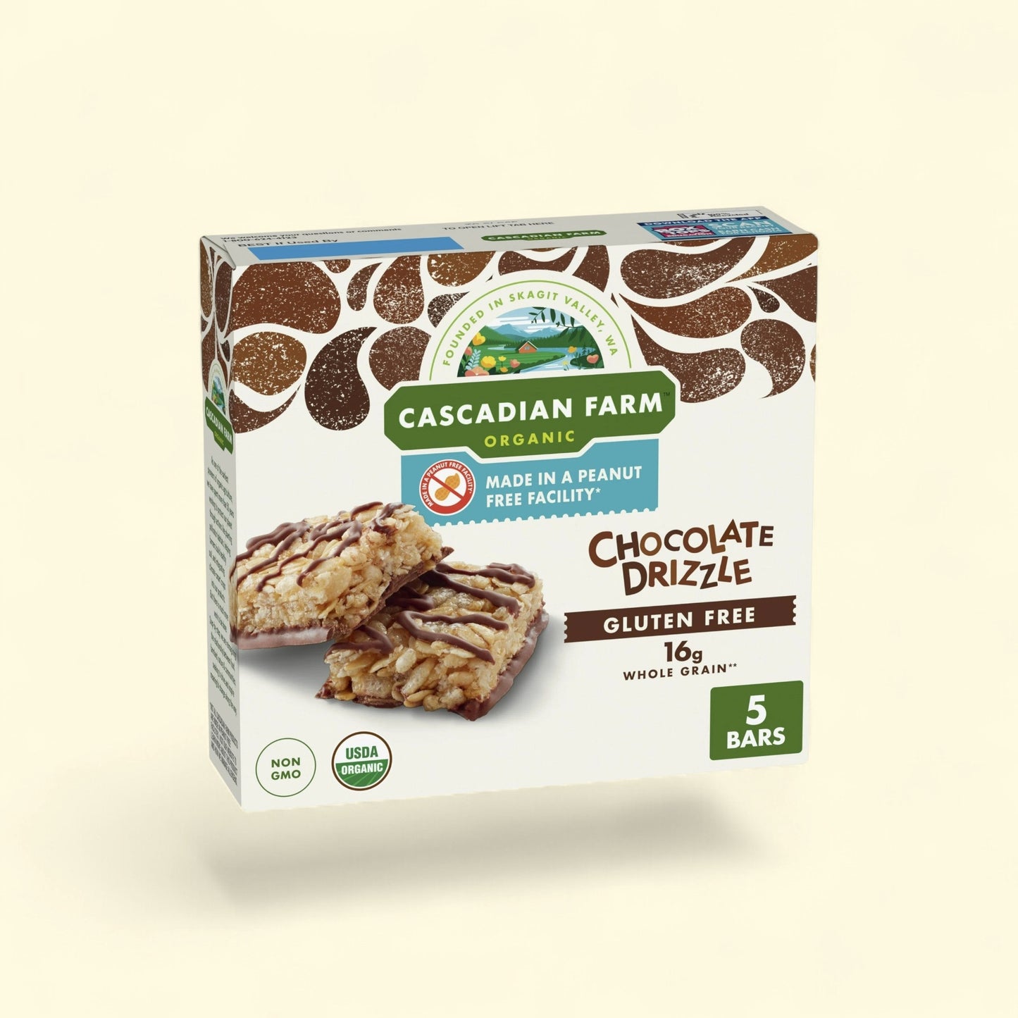 Cascadian Farm Chocolate Drizzle Granola Bars, 5 ct — authentic US product shipped worldwide by Treatspree