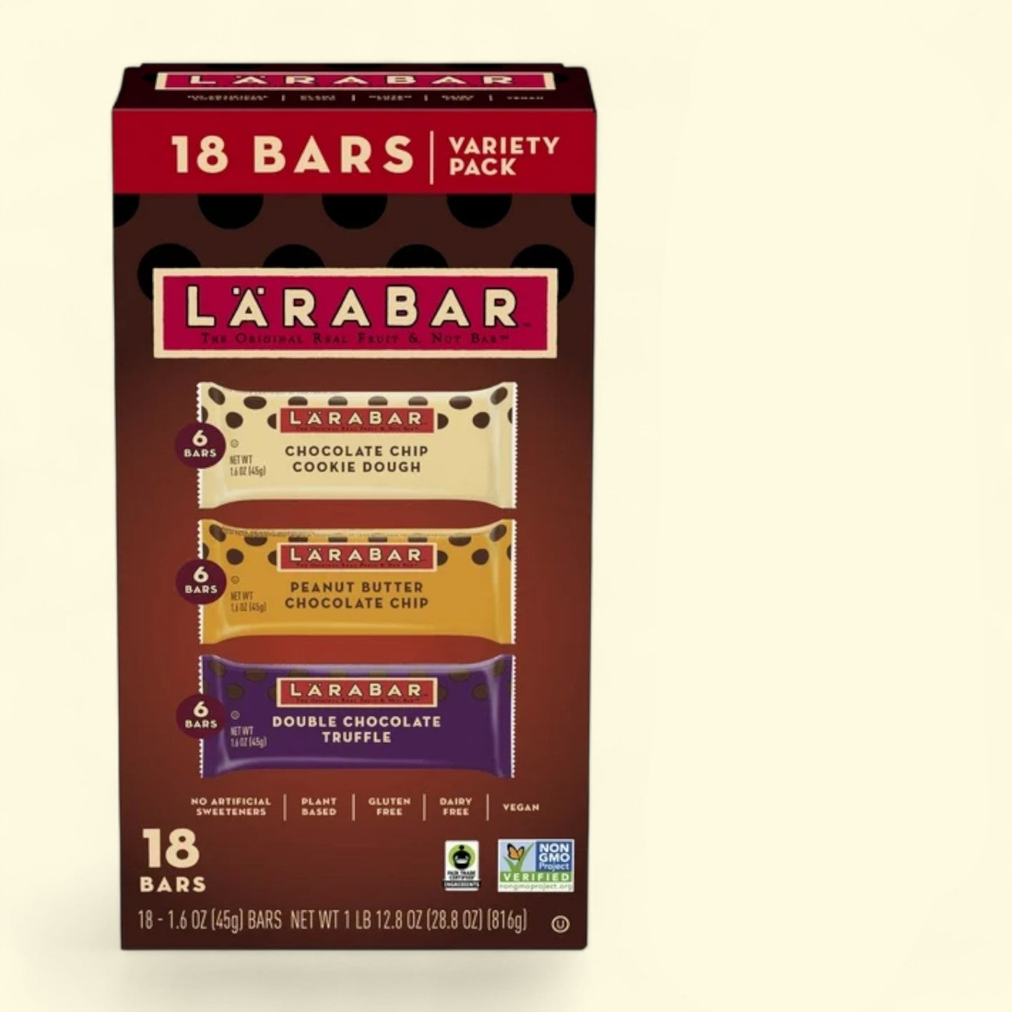 Assortiment de barres Larabar au chocolat, 18 pièces