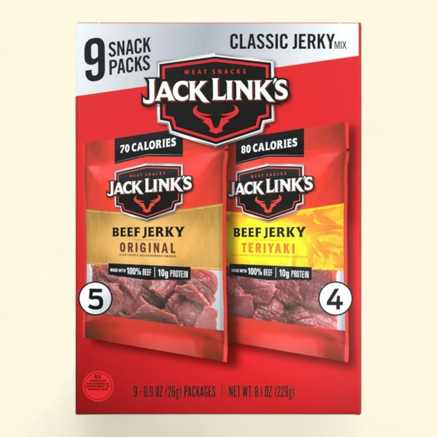 Jack Link's Beef Jerky, Original et Teriyaki, lot de 9