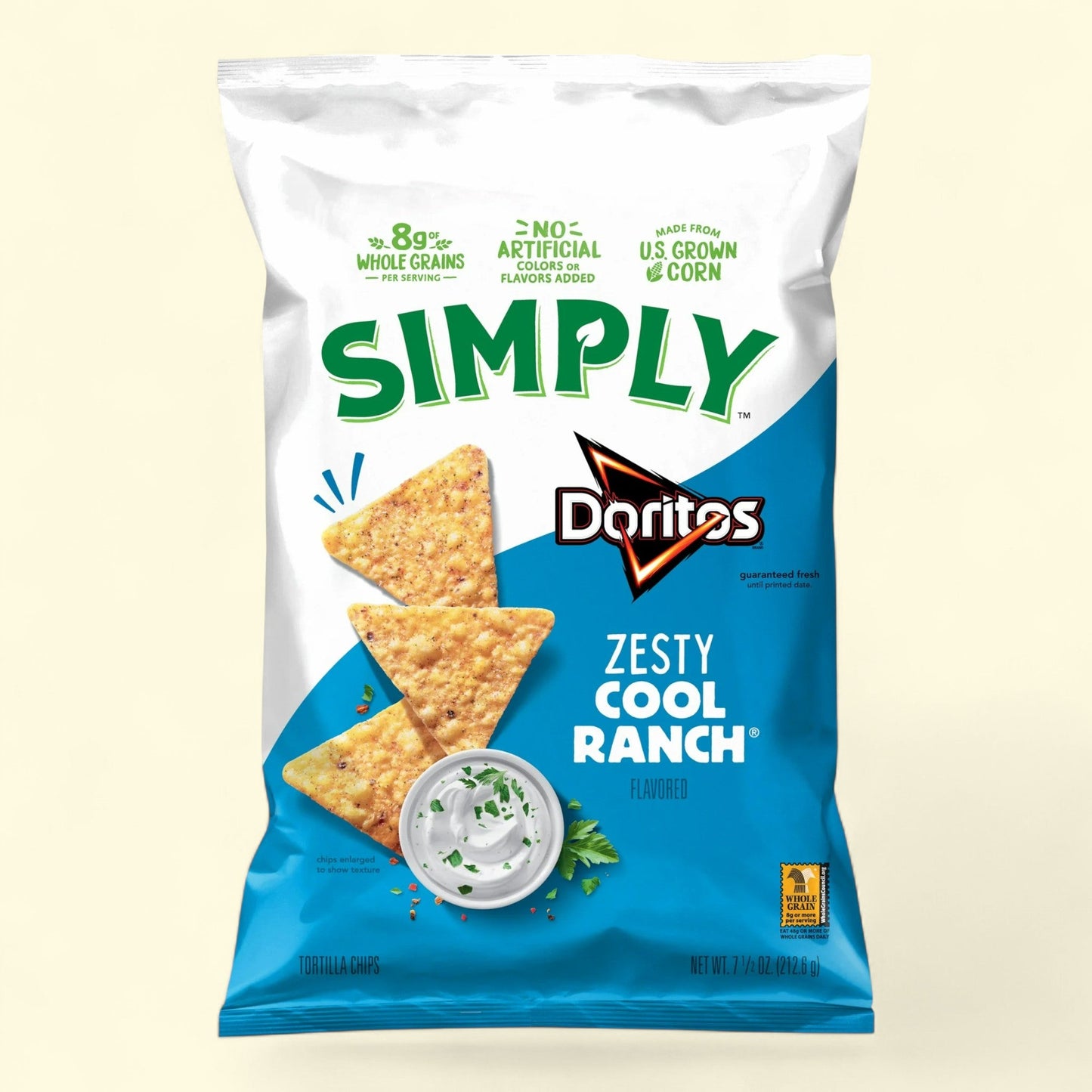 Doritos Simply Tortilla Chips, Zesty Cool Ranch, 7.5 oz