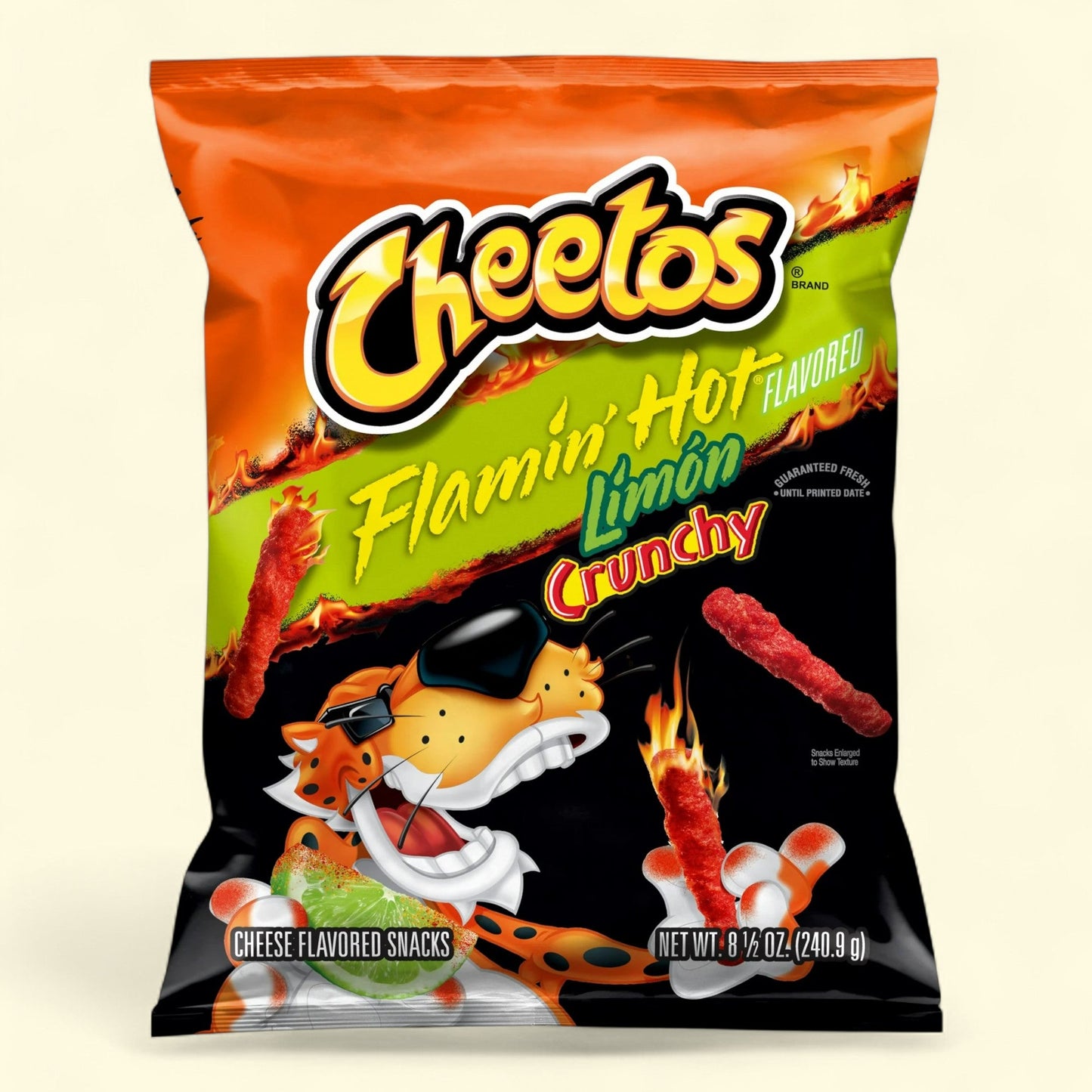 Cheetos, Crunchy Flamin' Hot Limon, 8.5 Ounce Bag