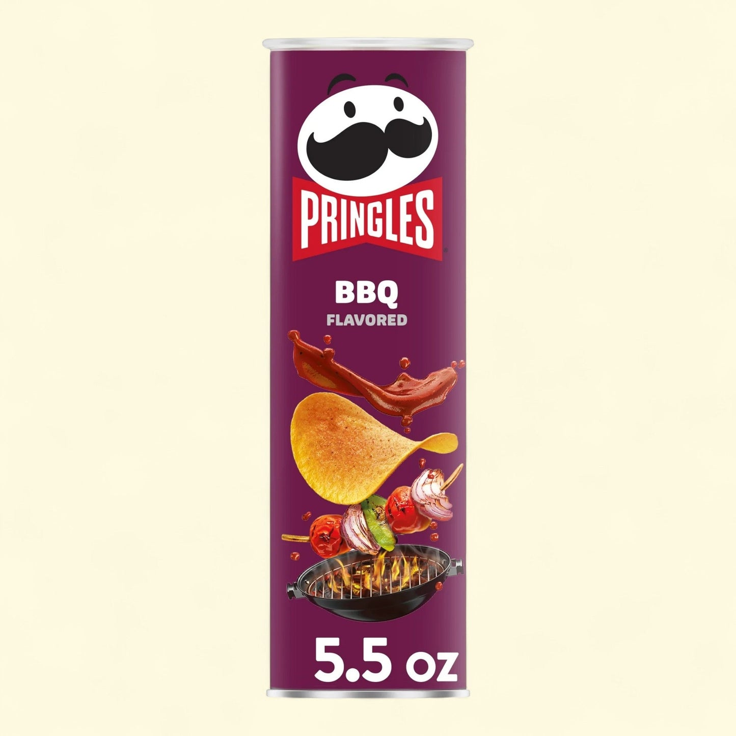 Pringles BBQ Potato Crisps Chips, 5.5 oz Canister