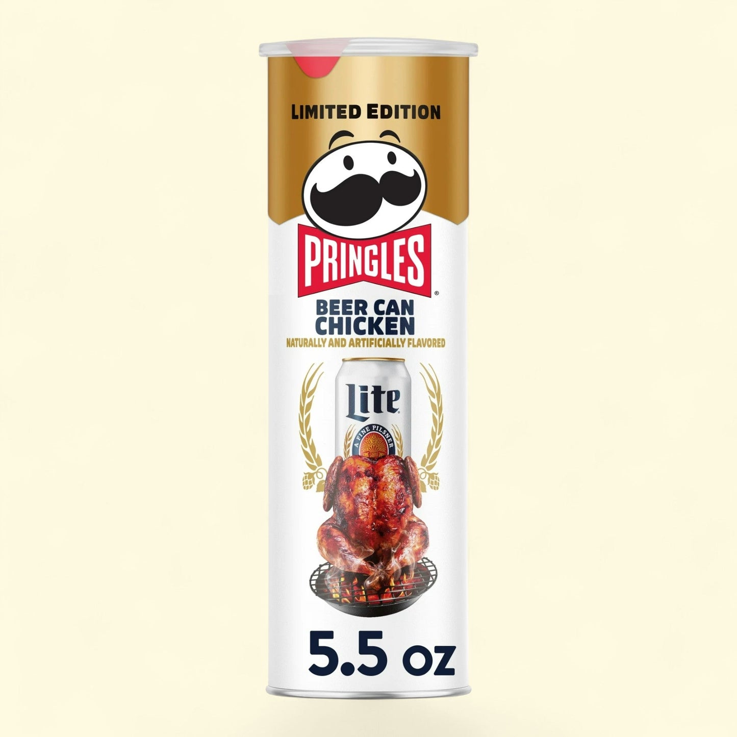 Pringles Miller Lite Beer Can Chicken Potato Crisps Chips, 5.5 oz