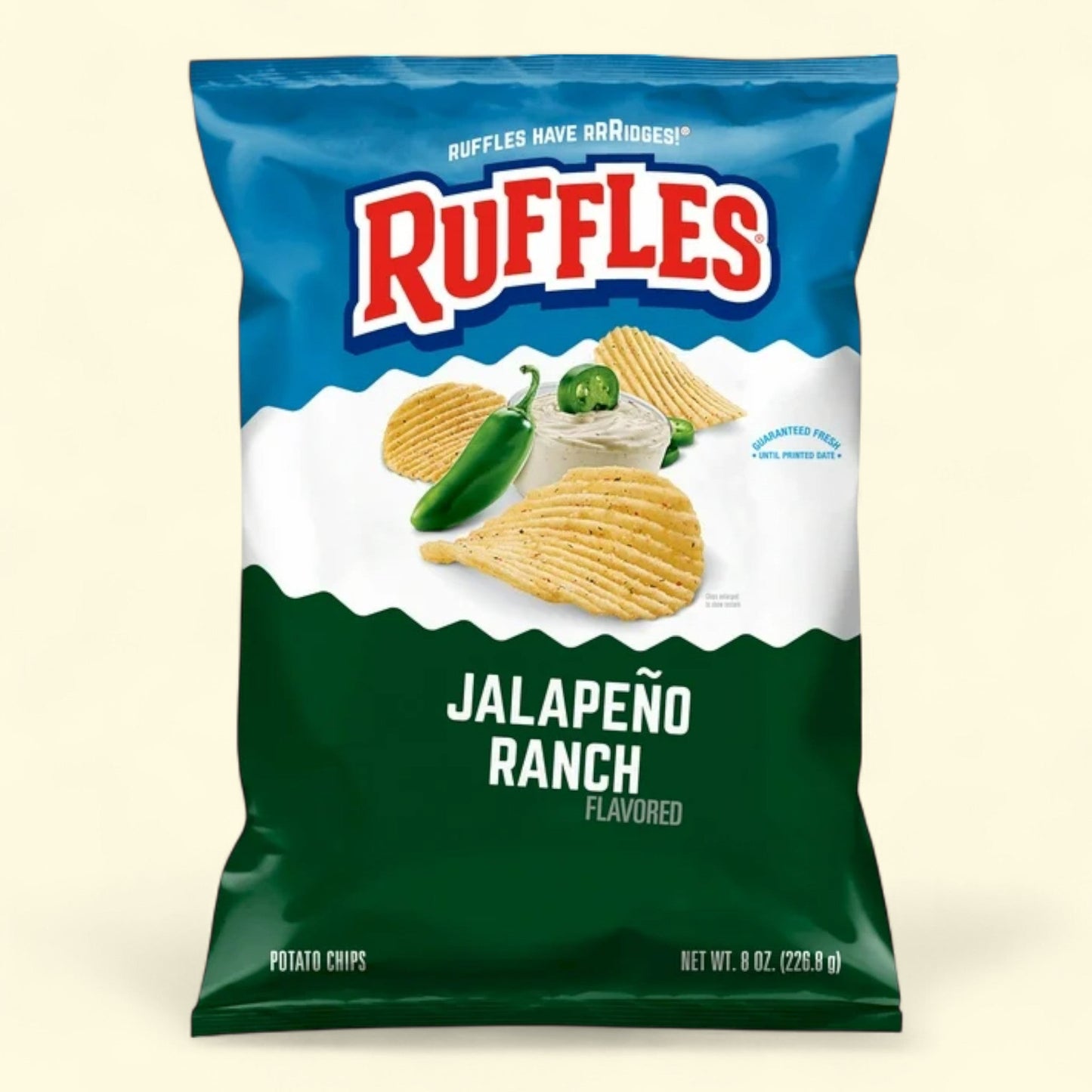 Ruffles Potato Chips, Jalapeno Ranch, 8.0 oz