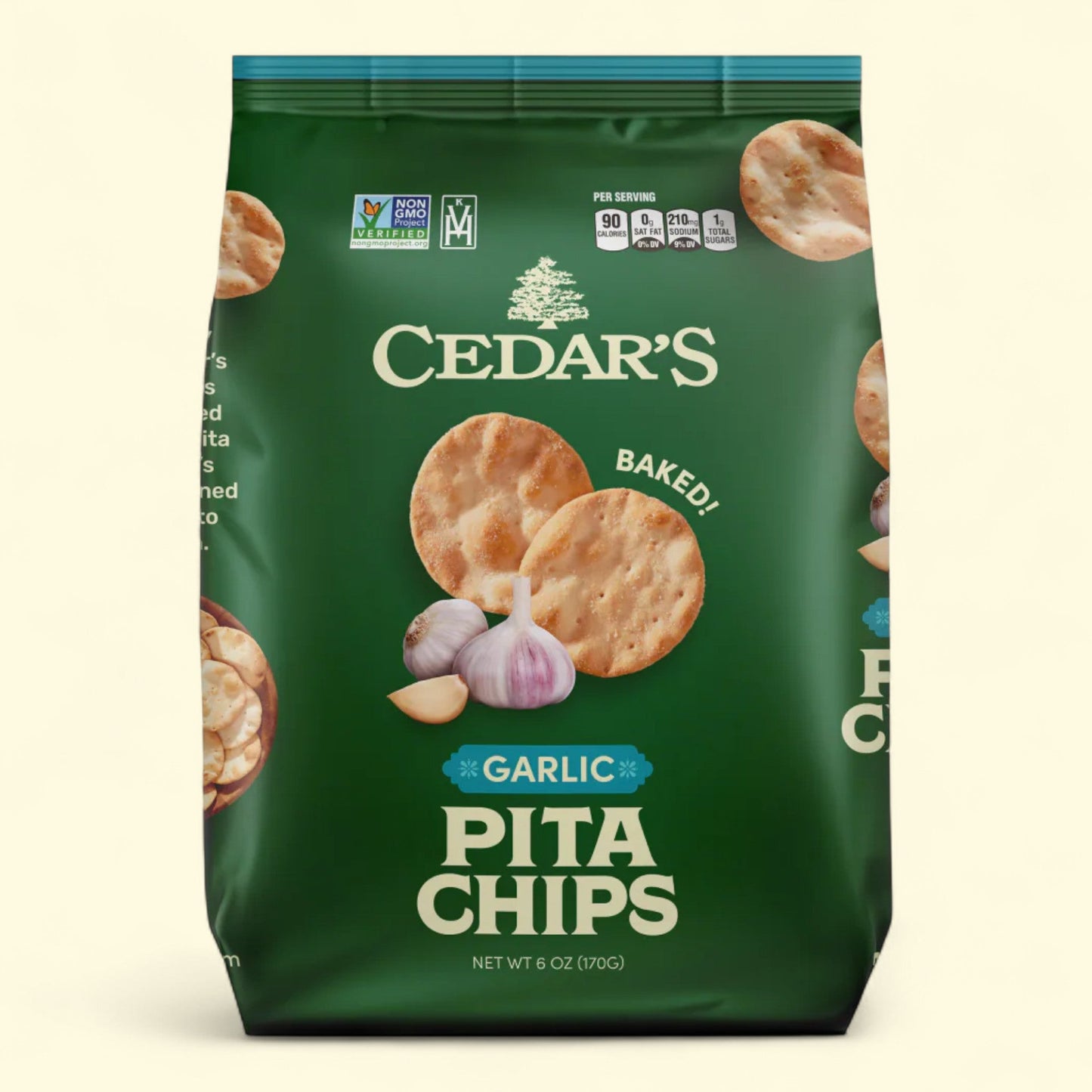Cedar's Foods Garlic Pita Chips, Regular Size, 6 oz — authentic US product shipped worldwide by Treatspree