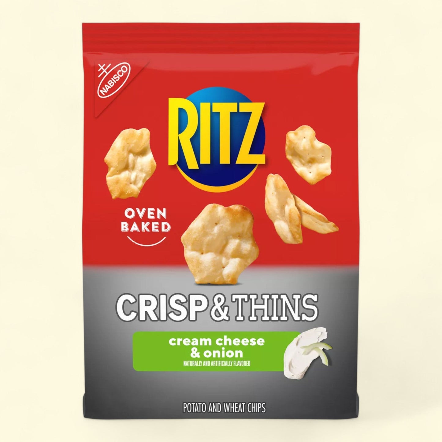 Ritz Crisp & Thins, Cream Cheese & Onion, 7.1oz