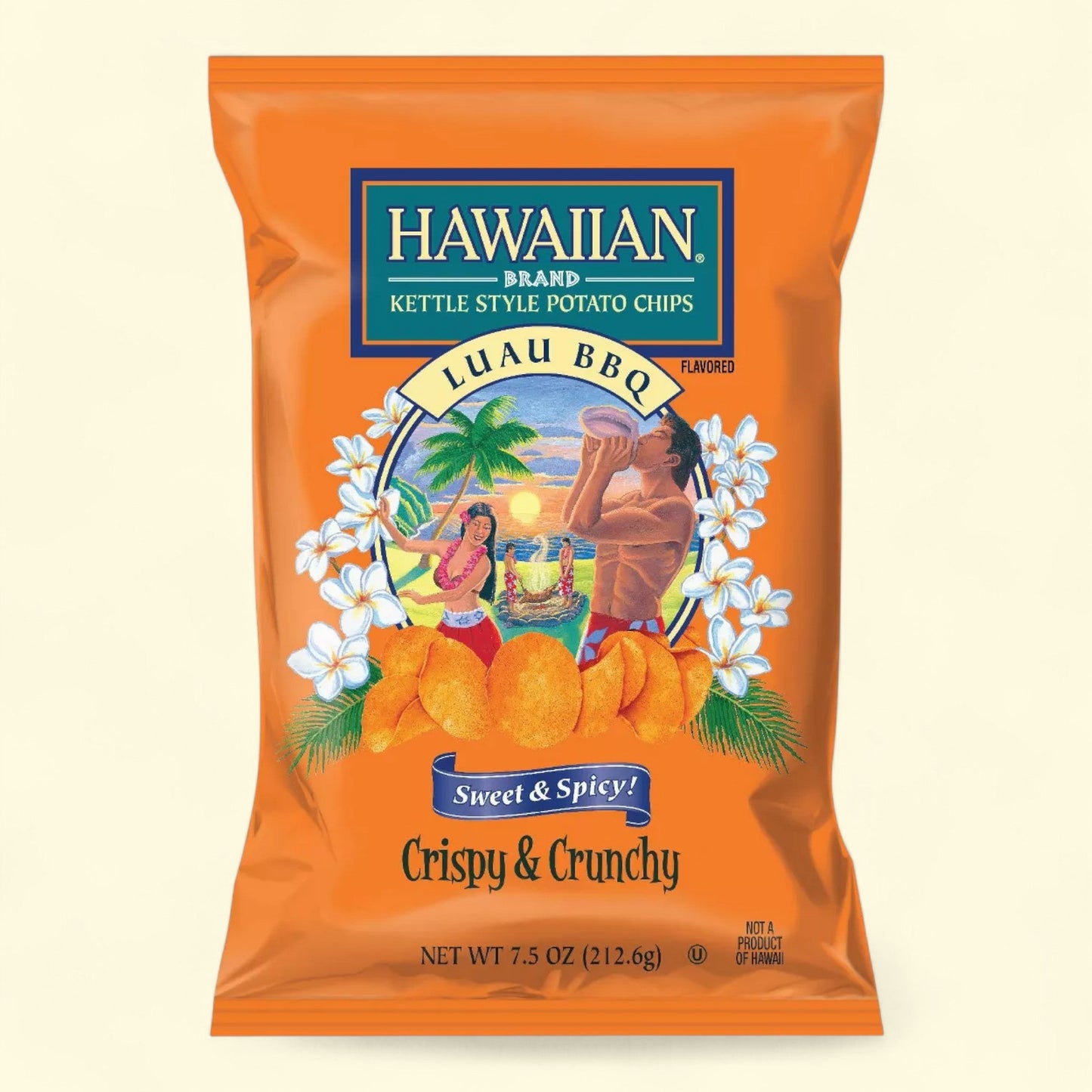 Hawaiian Luau BBQ Kettle Style Potato Chips, 7.5oz