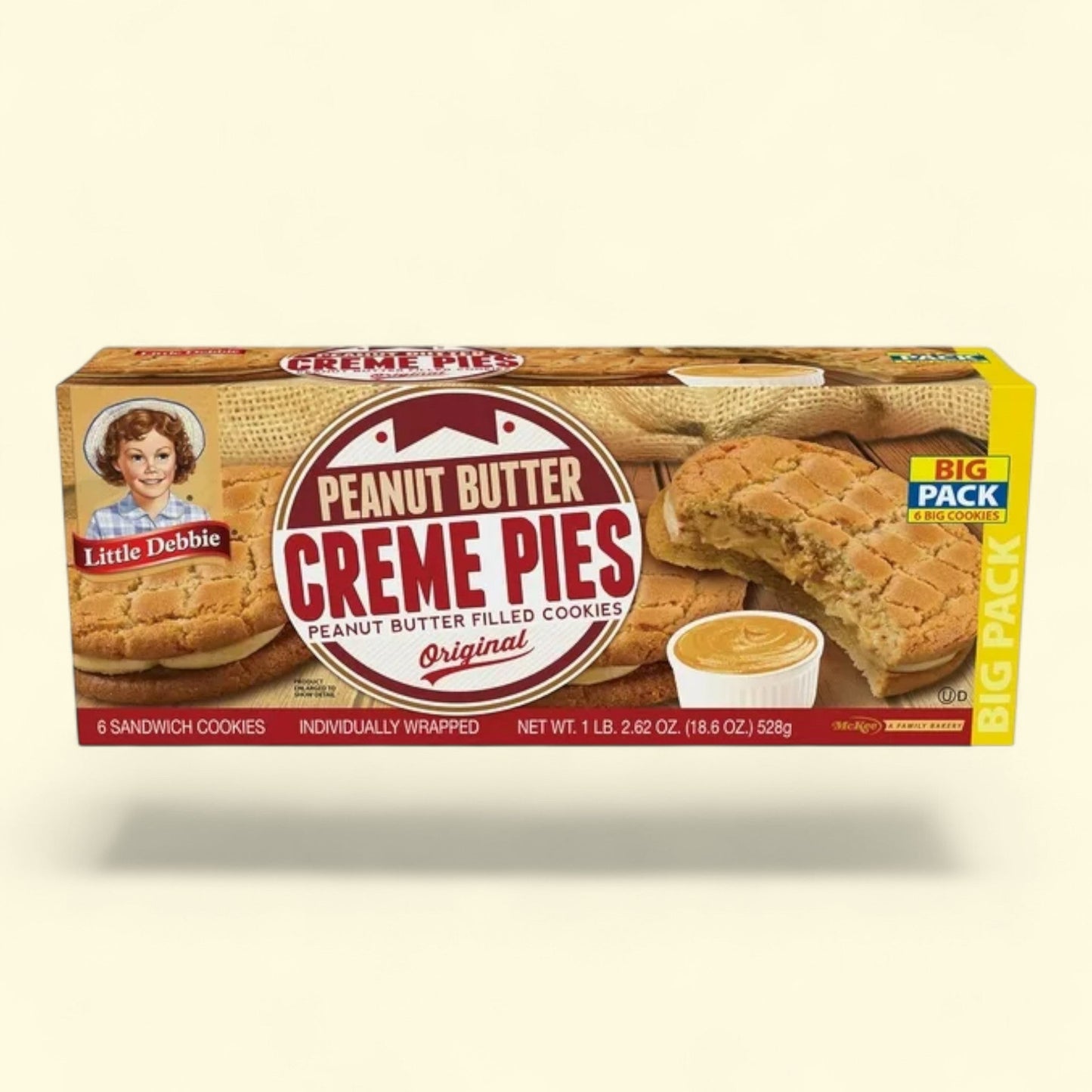 Little Debbie Peanut Butter Creme Pies, 18.6 oz