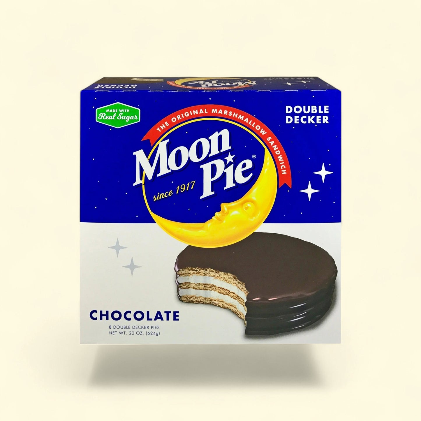 MoonPie Double Decker Chocolate Marshmallow Sandwich, 22 oz, 8 Count — authentic US product shipped worldwide by Treatspree