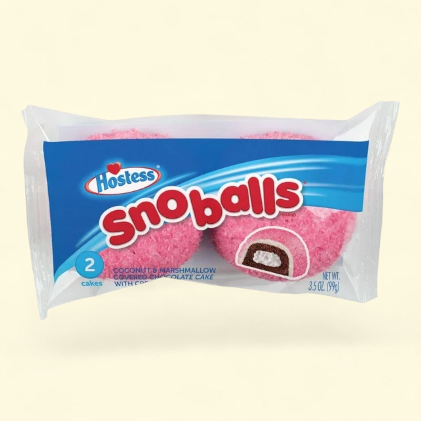 Hostess SnoBalls, 2 Count, 3.5 oz — authentic US product shipped worldwide by Treatspree