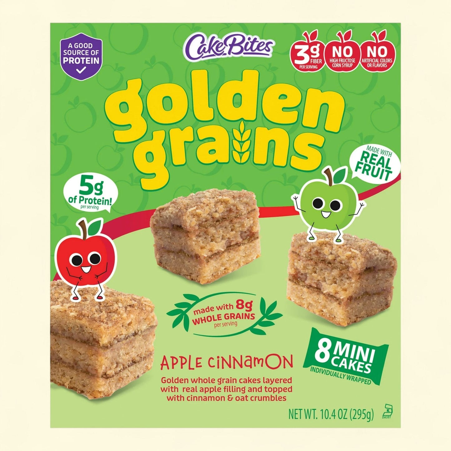 CakeBites Golden Grains Apple Cinnamon, 8 Mini Cakes, 10.4oz