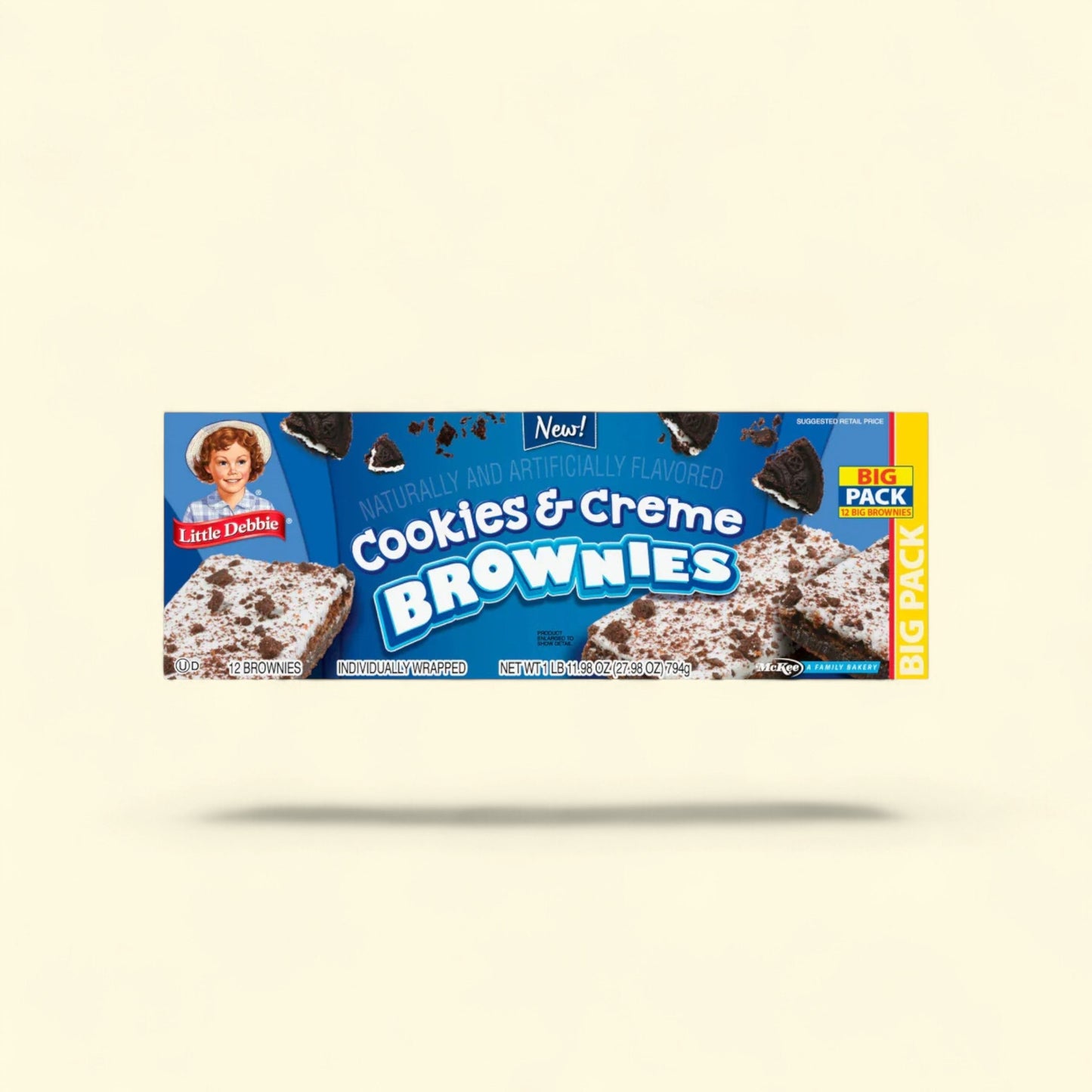 Little Debbie Cookies & Creme Brownie Snack Cake, 11.98 oz — authentic US product shipped worldwide by Treatspree