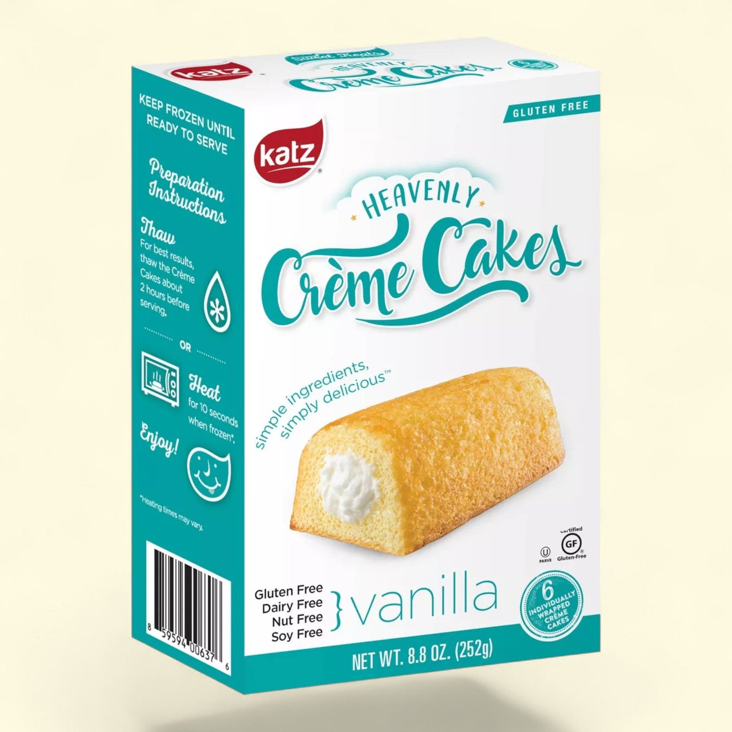 Katz Gluten Free Heavenly Creme Cakes Vanilla, 8.8oz