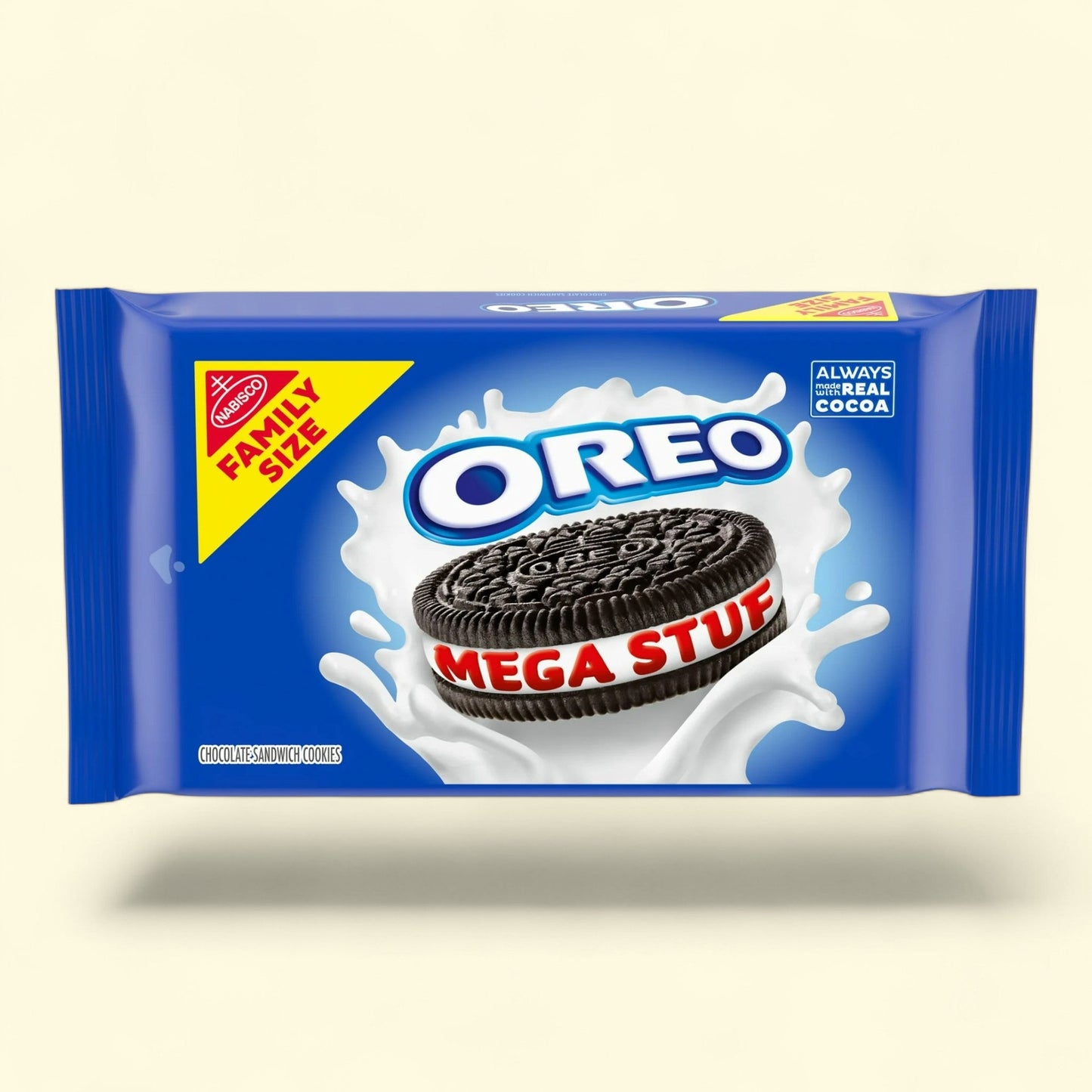 OREO Mega Stuf Chocolate Sandwich Cookies, Family Size, 17.6 oz