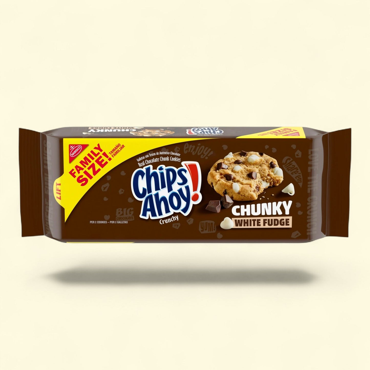 CHIPS AHOY! Chunky White Fudge Chocolate Chunk Cookies, Family Size, 18 oz