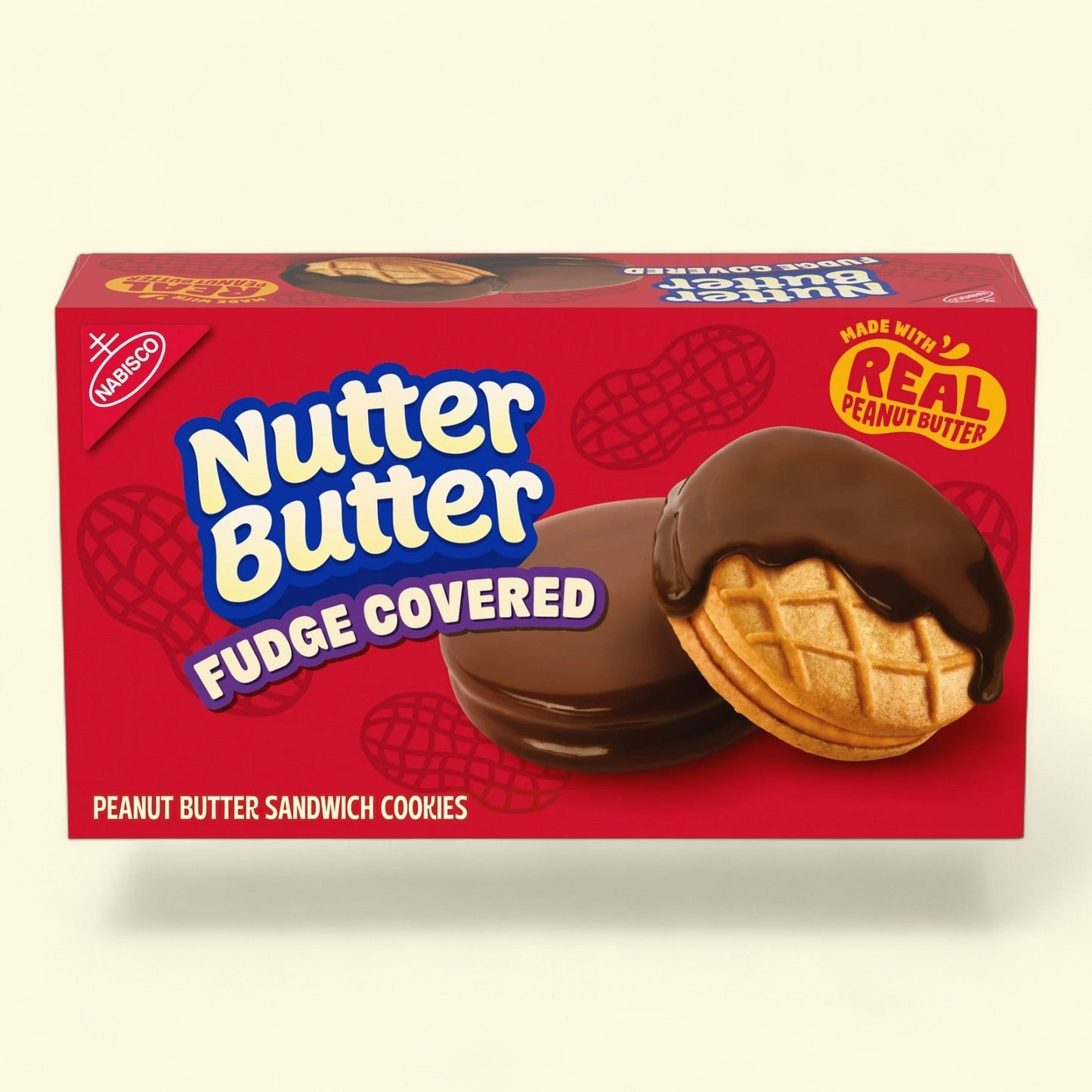 NUTTER BUTTER Fudge Covered Peanut Butter Sandwich Cookies, 7.9 oz