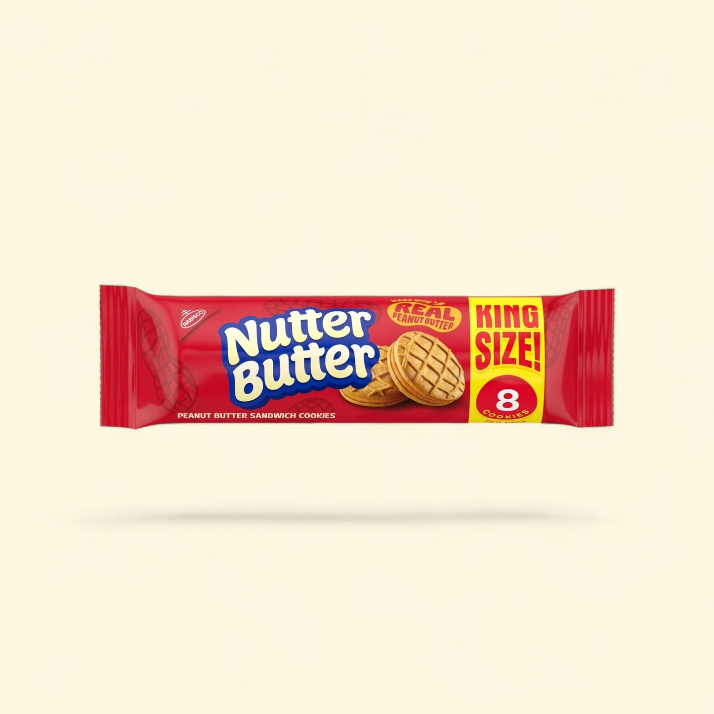 NUTTER BUTTER Peanut Butter Sandwich Cookies, King Size, 3.5 oz — authentic US product shipped worldwide by Treatspree