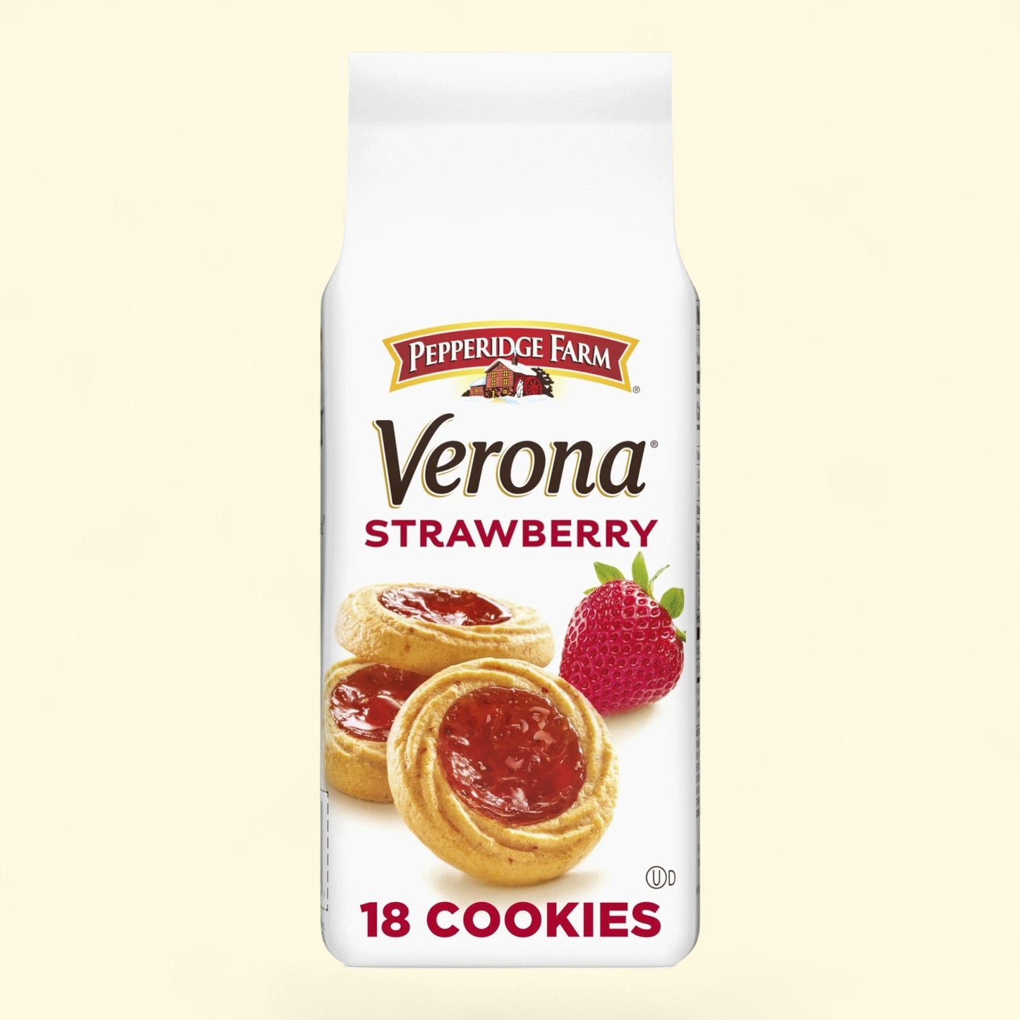 Pepperidge Farm Verona Strawberry Thumbprint Cookies, 6.75 oz Bag