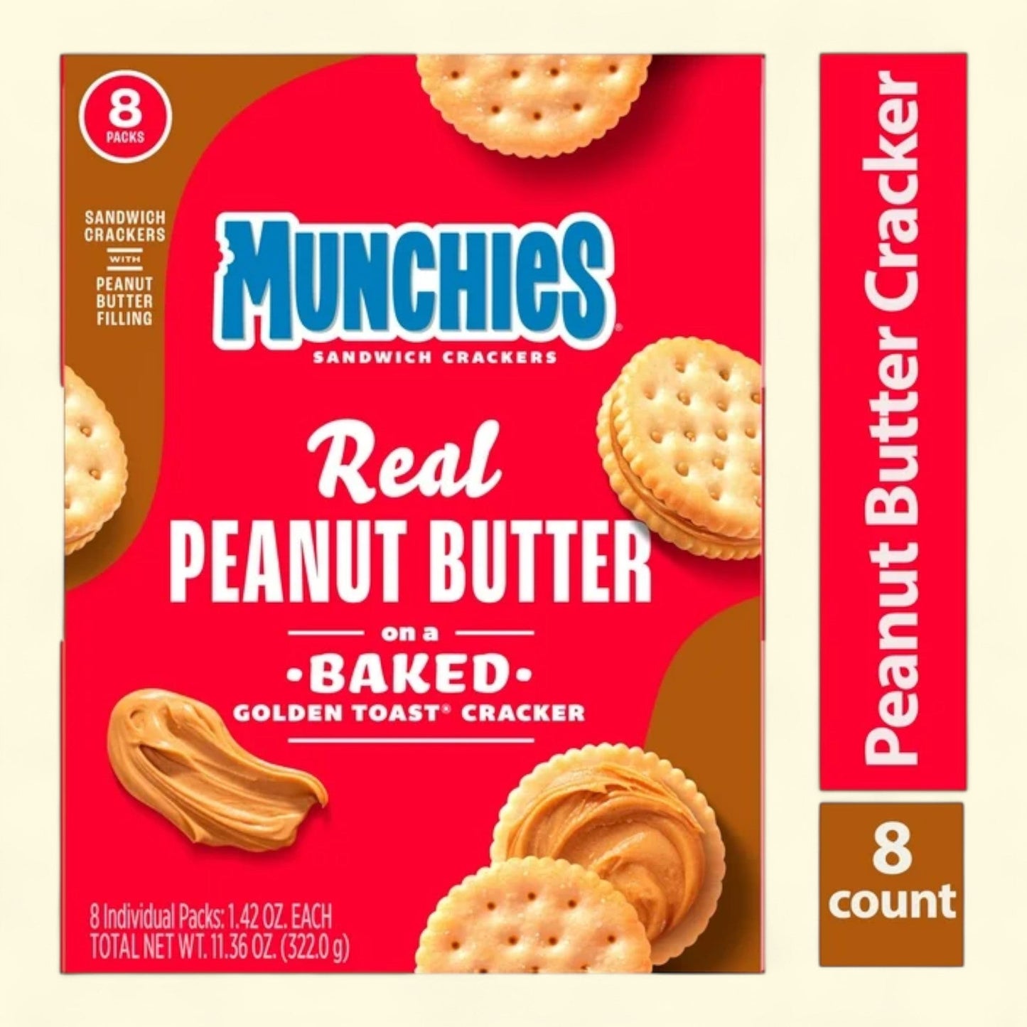 Munchies Peanut Butter Sandwich Crackers, 1.42 oz, 8 Count