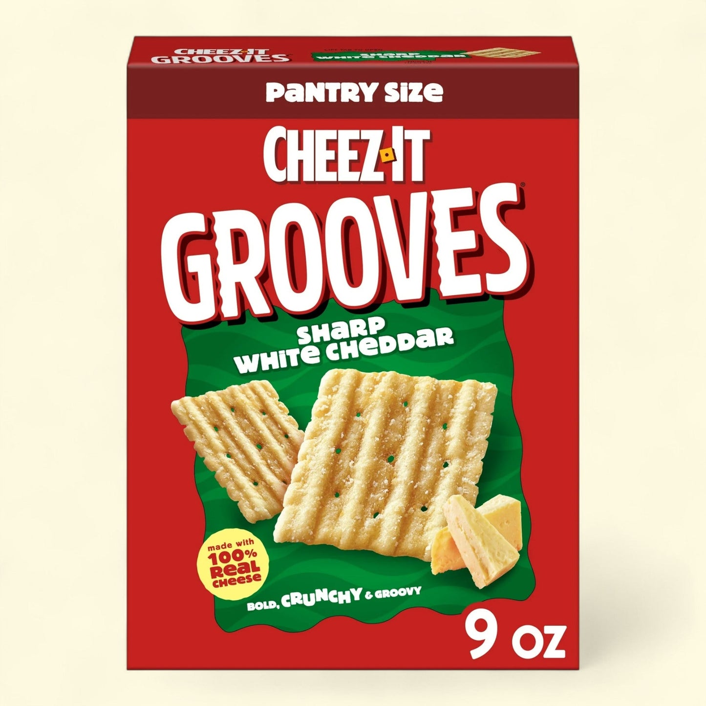 Cheez-It Grooves Sharp White Cheddar, 9 oz