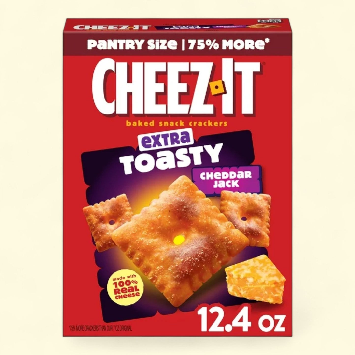 Cheez-It Extra Toasty Cheddar Jack Cheese Crackers, 12.4 oz