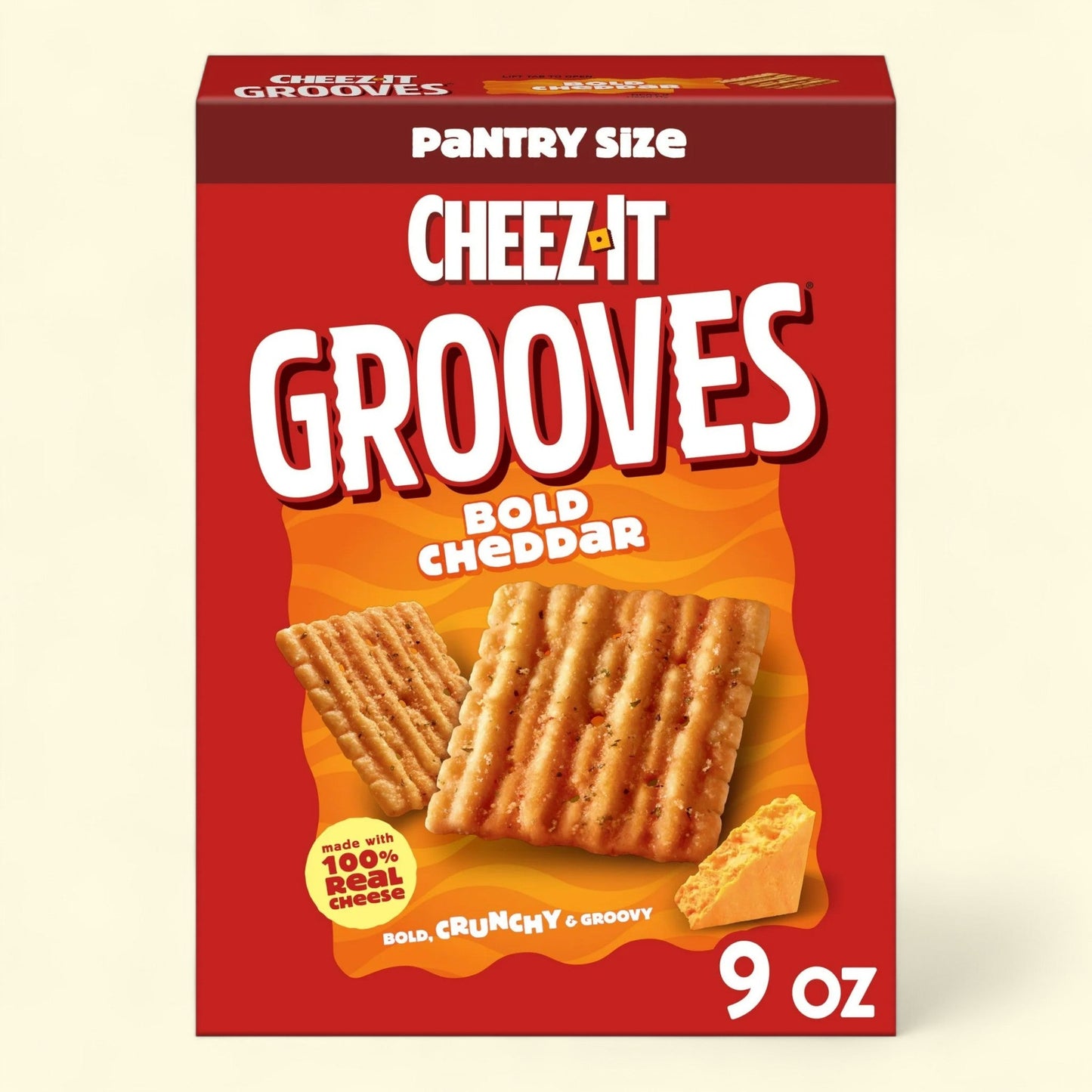 Cheez-It Grooves Bold Cheddar Cheese Crackers, 9 oz