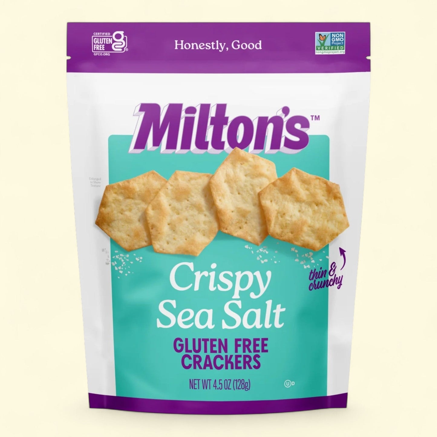 Milton's Crackers, Crispy Sea Salt, 4.5oz — authentic US product shipped worldwide by Treatspree