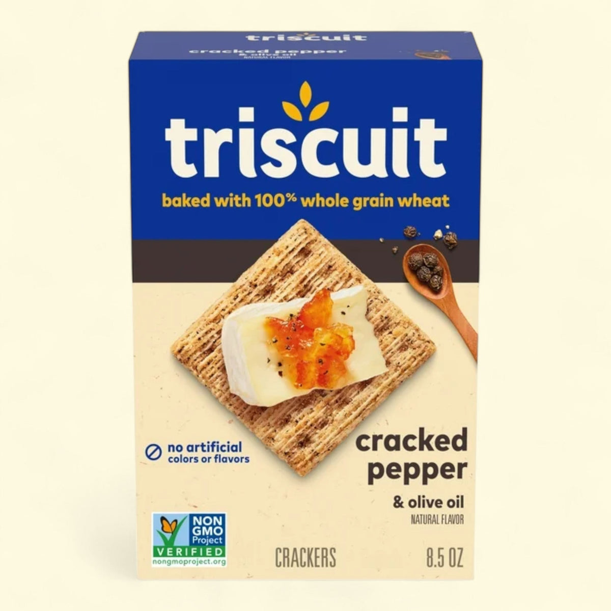 Triscuit Cracked Pepper & Olive Oil Whole Grain Wheat Crackers, 8.5 oz — authentic US product shipped worldwide by Treatspree