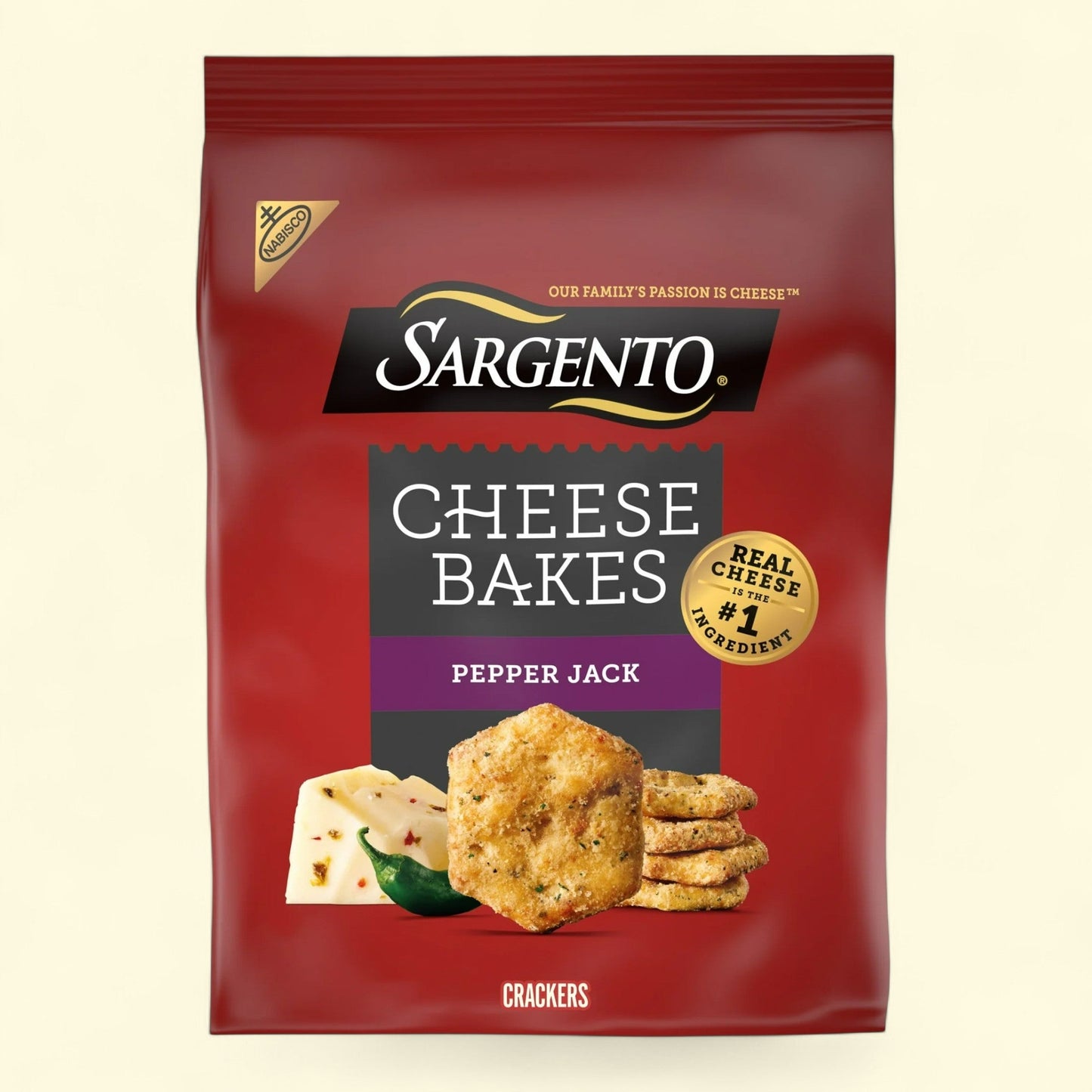 Sargento Cheese Bakes Pepper Jack Crackers, 4.5 oz