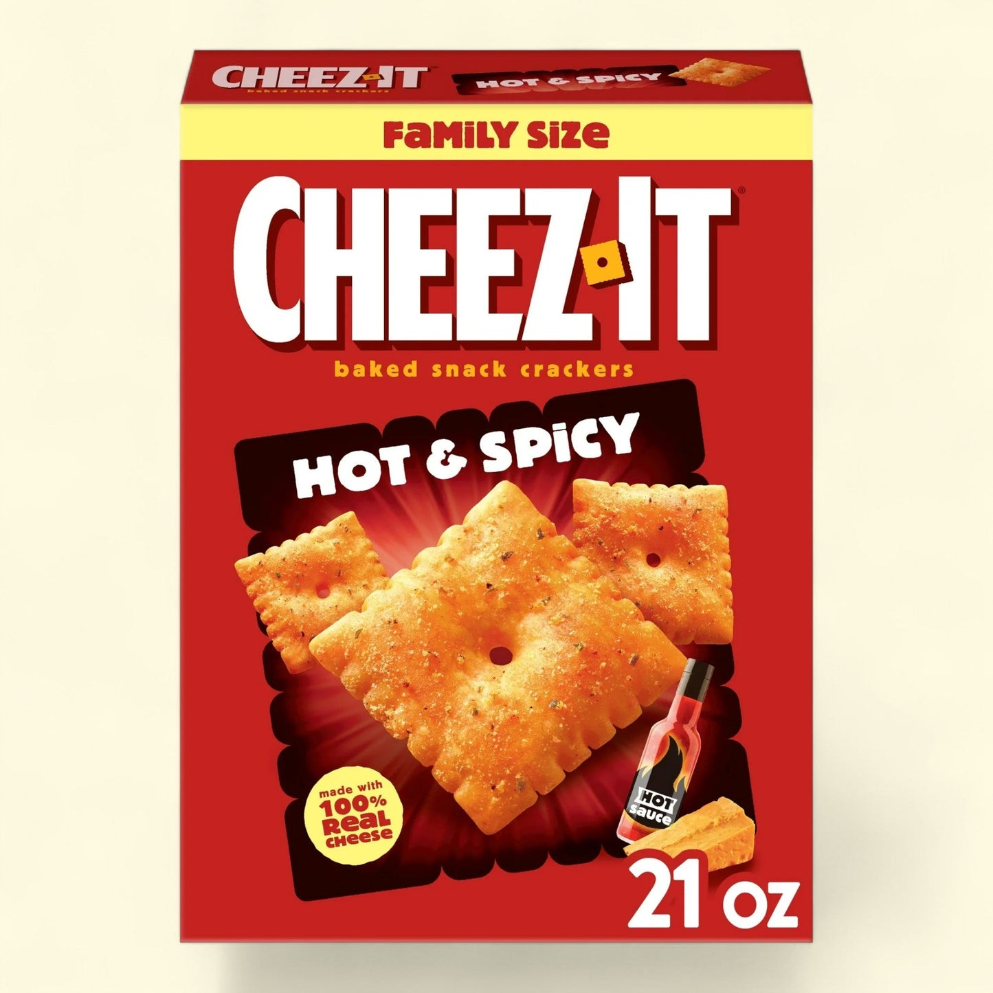 Cheez-It Hot and Spicy Baked Snack Crackers, 21 oz