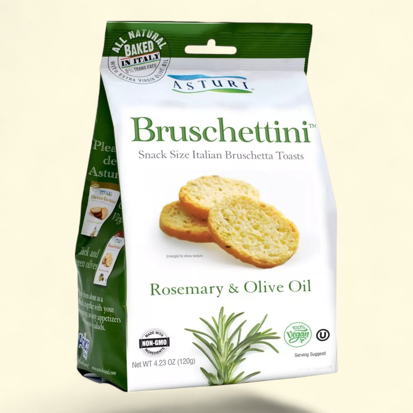 Asturi Bruschettini Rosemary and Olive Oil Crackers, 4.23oz