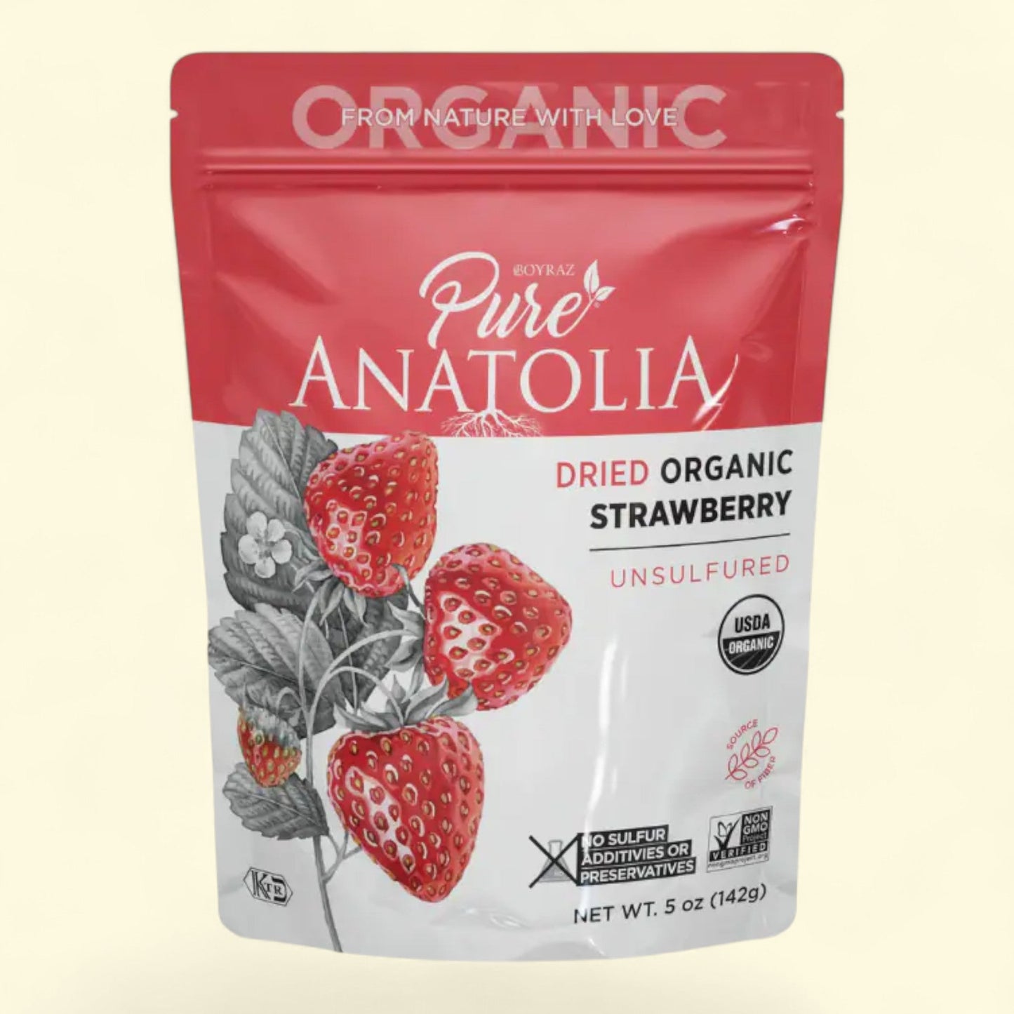 Pure Anatolia Dried Organic Strawberry, 5 oz