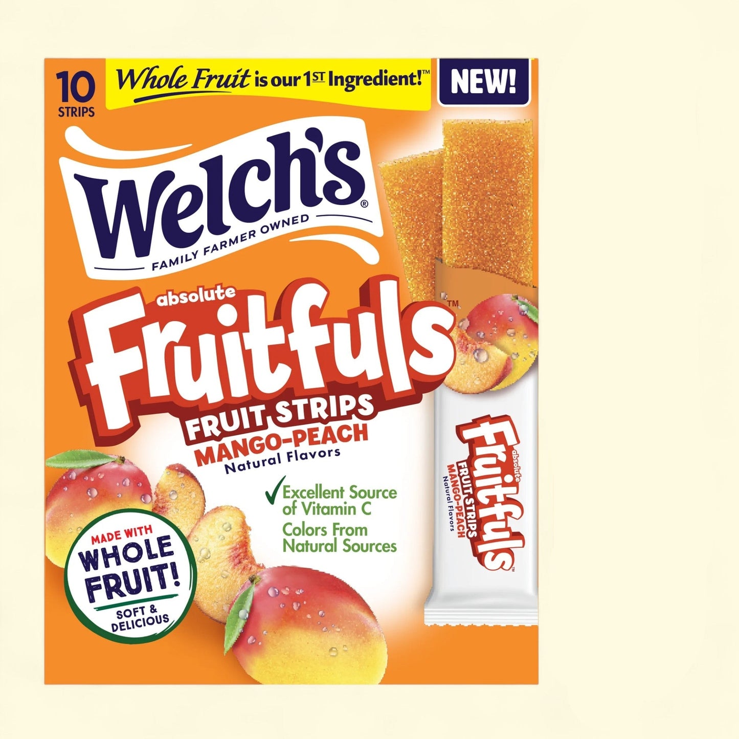 Welch's Fruitfuls Mango Peach Fruit Snacks, 0.5oz, 10 Count
