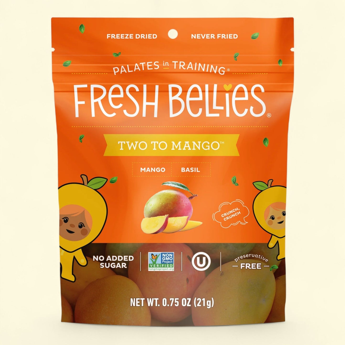 Fresh Bellies Two to Mango & Basil Freeze-Dried Toddler Snack, 0.75 oz