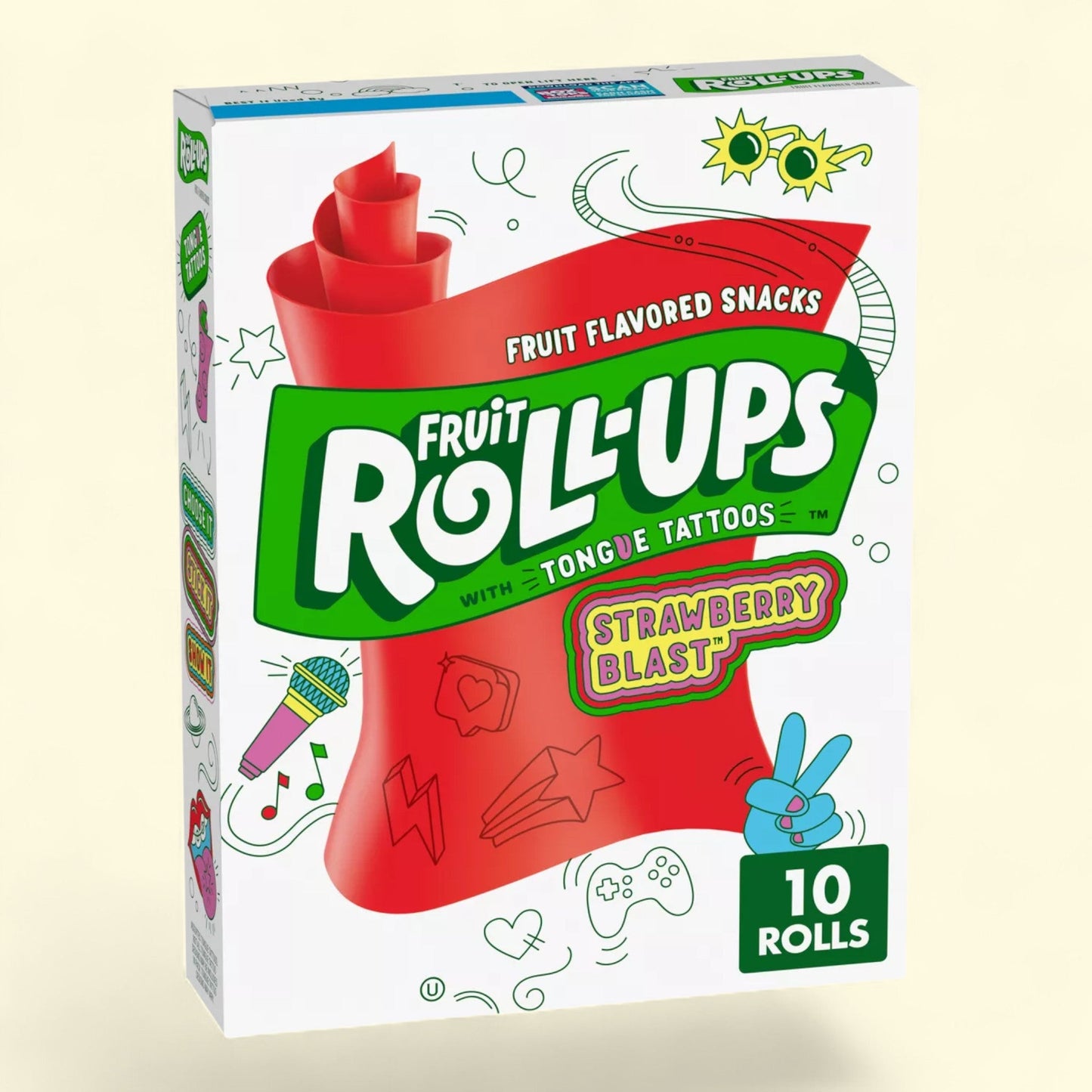 Fruit Rollups, Strawberry Flavored Snacks, 5oz/10ct