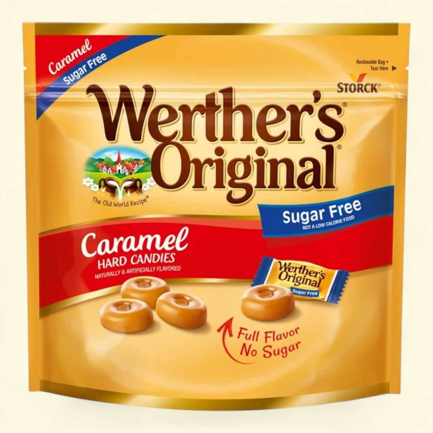 Werther's Original Hard Sugar Free Caramel Candy, 7.7 oz