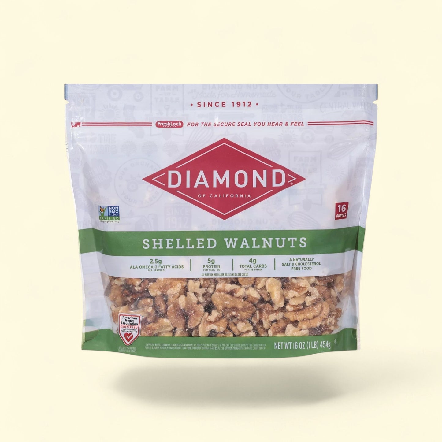 Diamond Shelled Walnuts, 16oz — authentic US product shipped worldwide by Treatspree