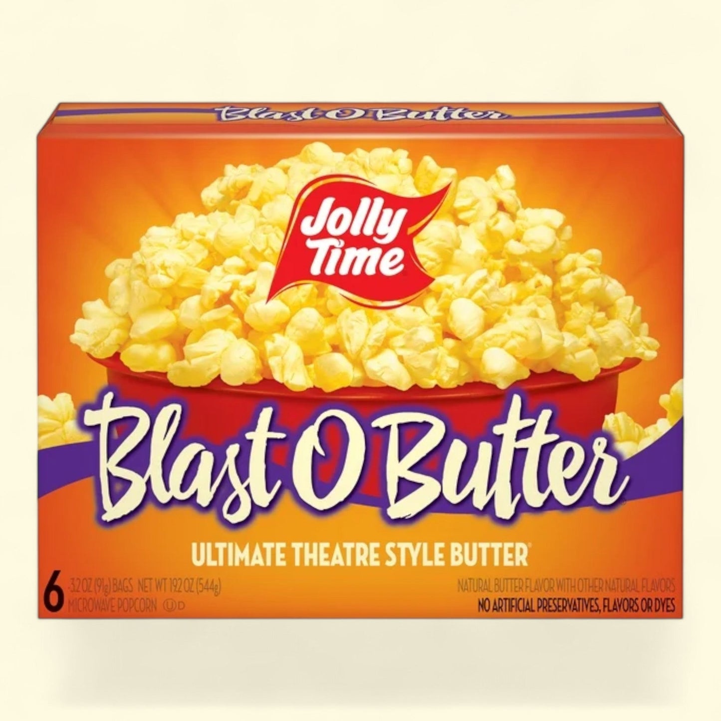 Jolly Time Microwave Popcorn, Blast O Butter Ultimate Theatre Style, 3.2 oz, 6 Pack