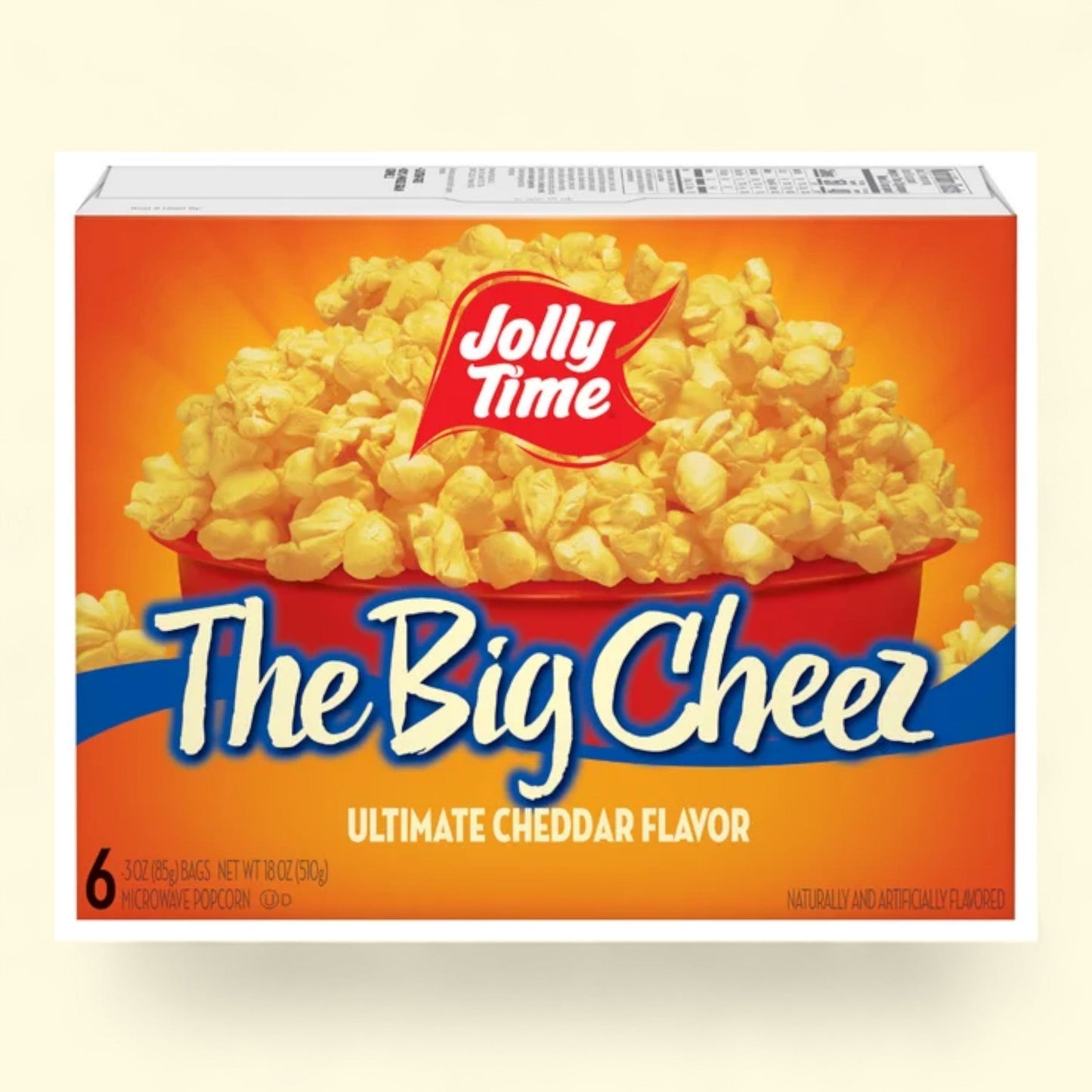 Jolly Time Ultimate Cheddar Microwave Popcorn, 3 oz, 6 Ct