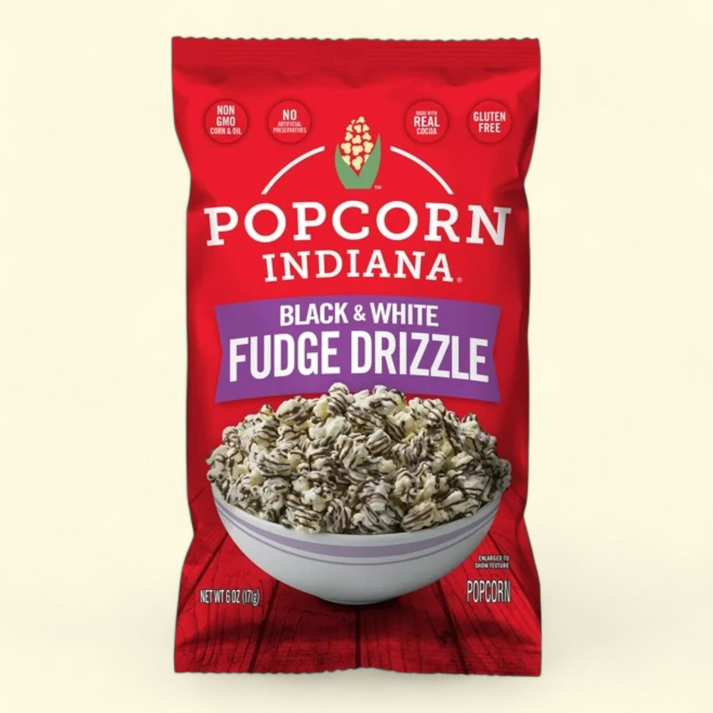 Popcorn, Indiana Black & White Drizzlecorn, 6 oz — authentic US product shipped worldwide by Treatspree