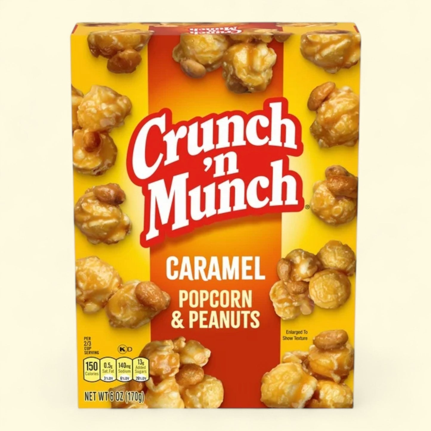 Crunch 'n Munch Caramel Popcorn with Peanuts, 6 oz. — authentic US product shipped worldwide by Treatspree