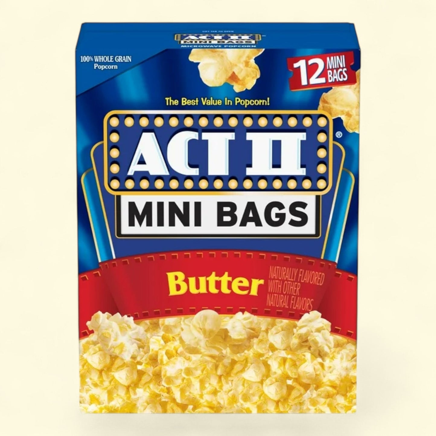 Act II Microwave Popcorn, Butter Flavor, 13.125 oz, 12 Count